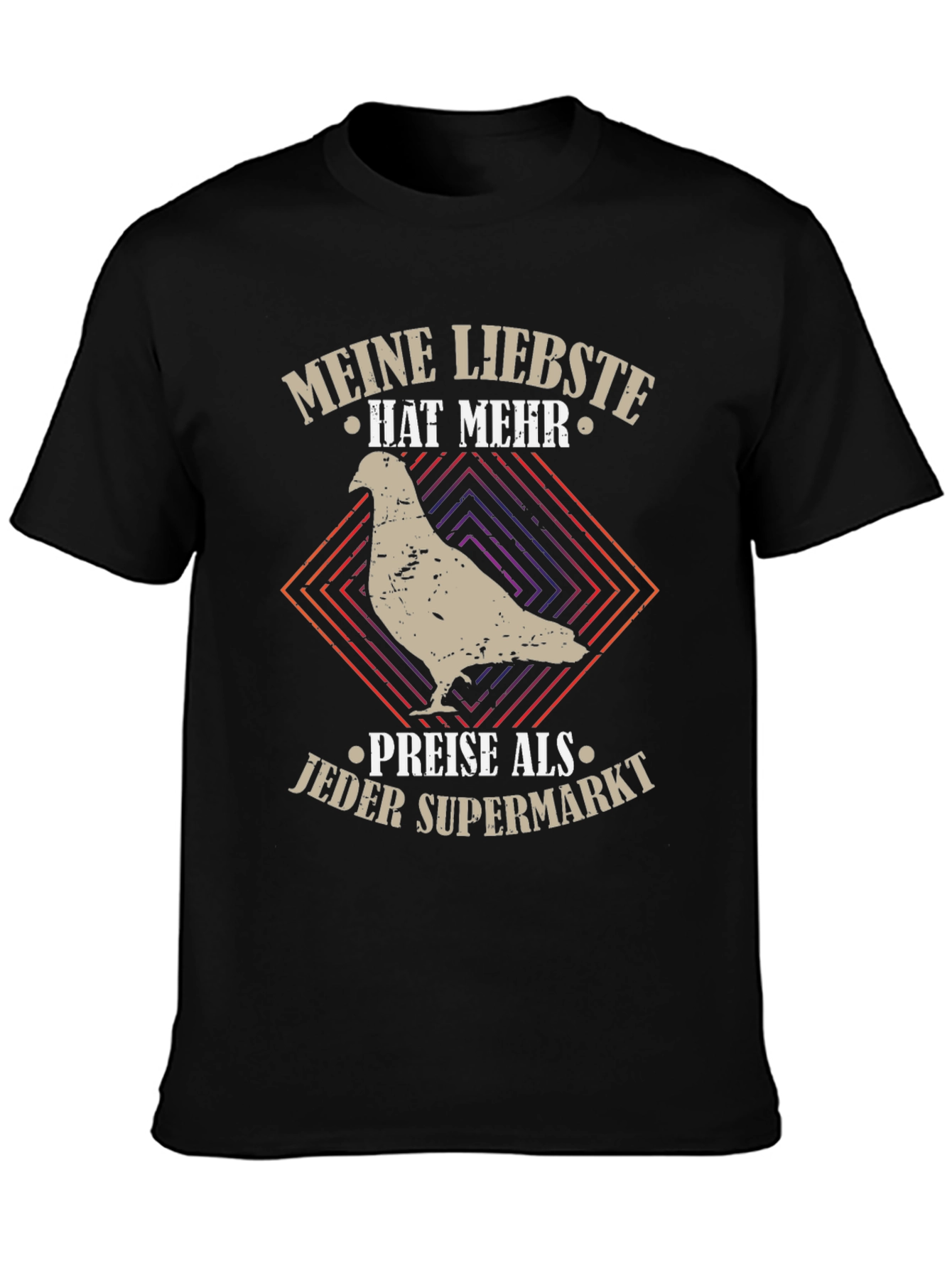 Black Meine Liebste Pigeon Graphic Tee - Black view 3
