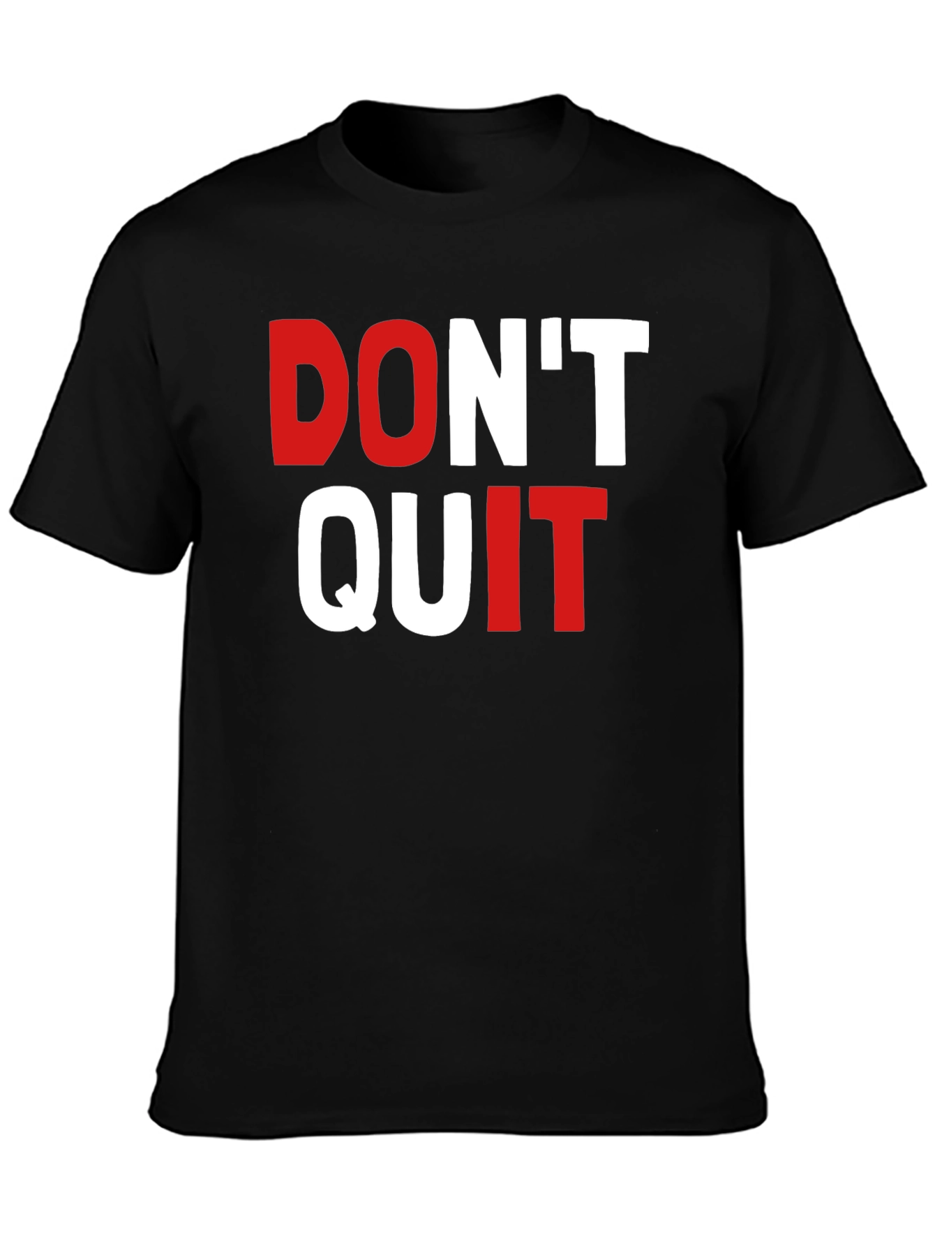 Black Don't Quit Graphic Tee - Motivational Shirt view 3
