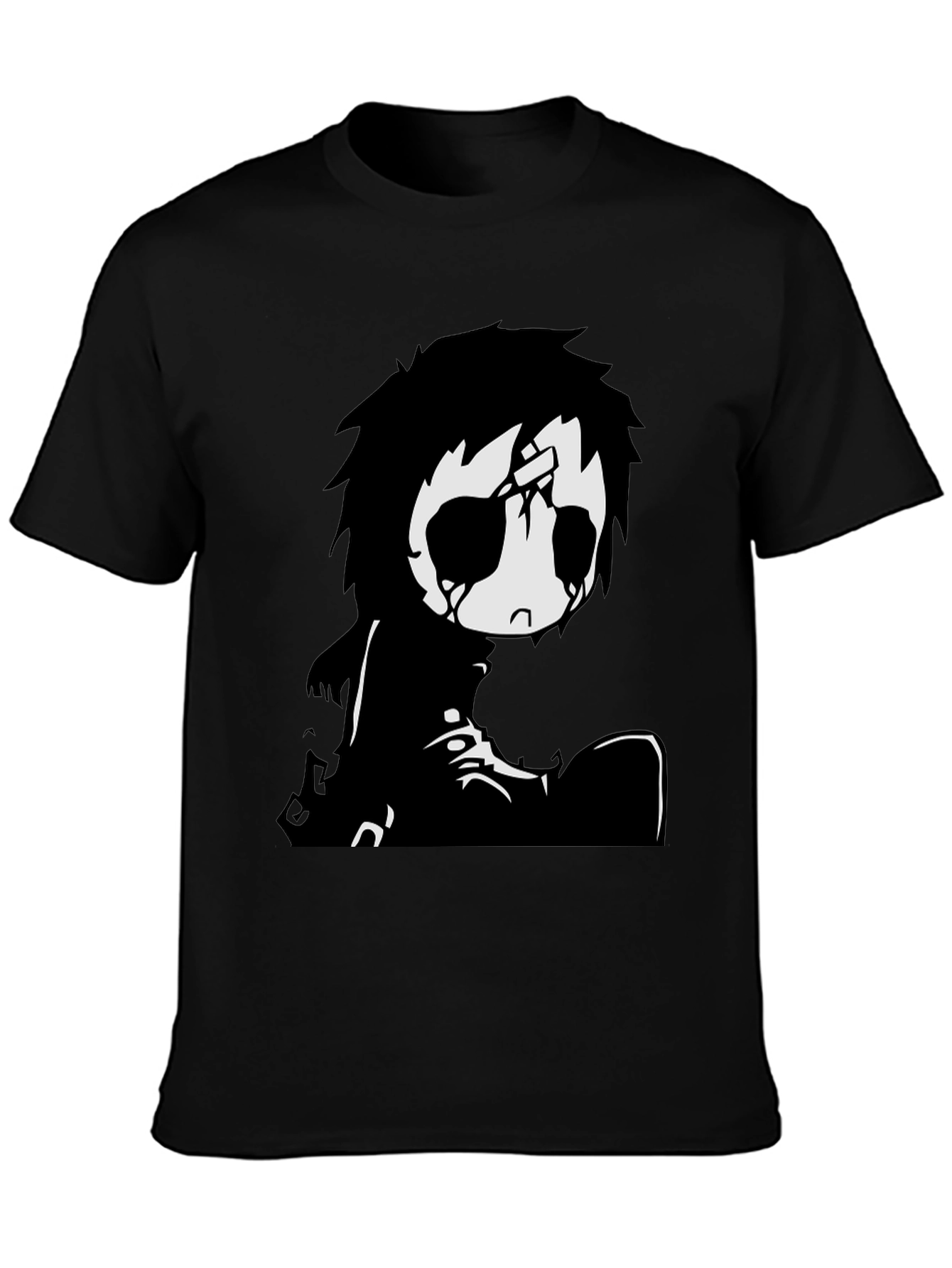 Emo Anime Character Black T-Shirt - 3