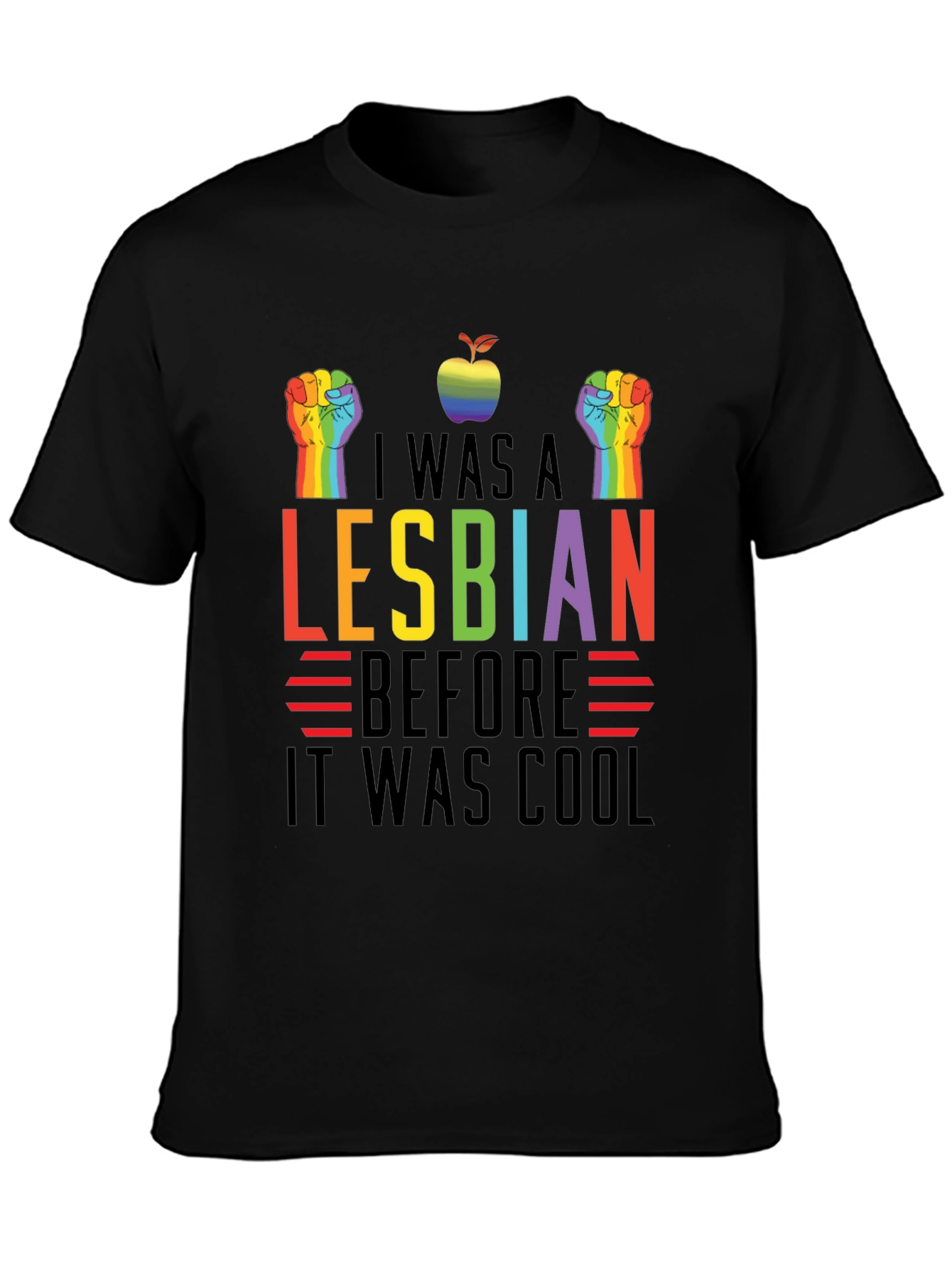 Black I Was A Lesbian Before It Was Cool T-Shirt LGBTQ view 3
