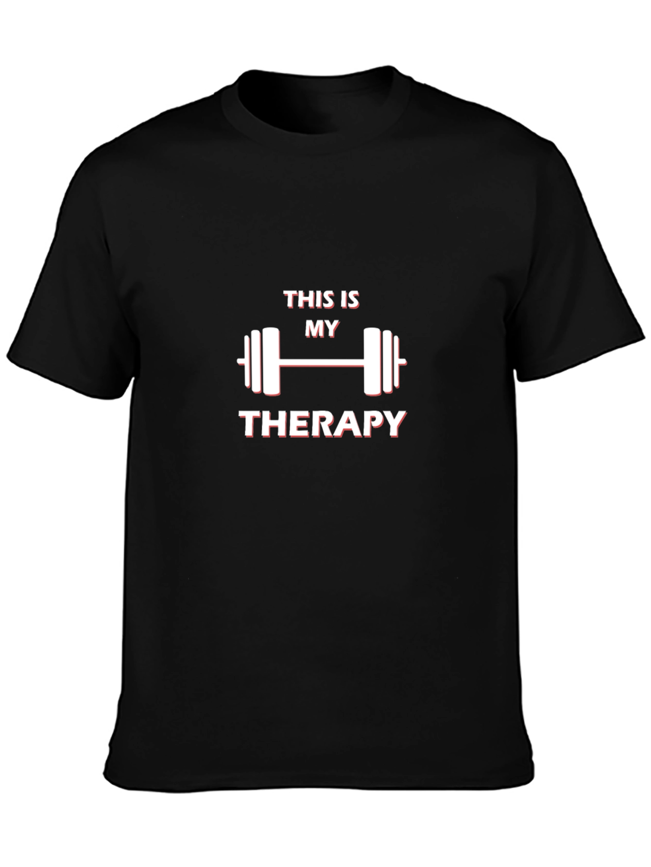 Black This Is My Therapy Weightlifting Graphic T-Shirt view 3