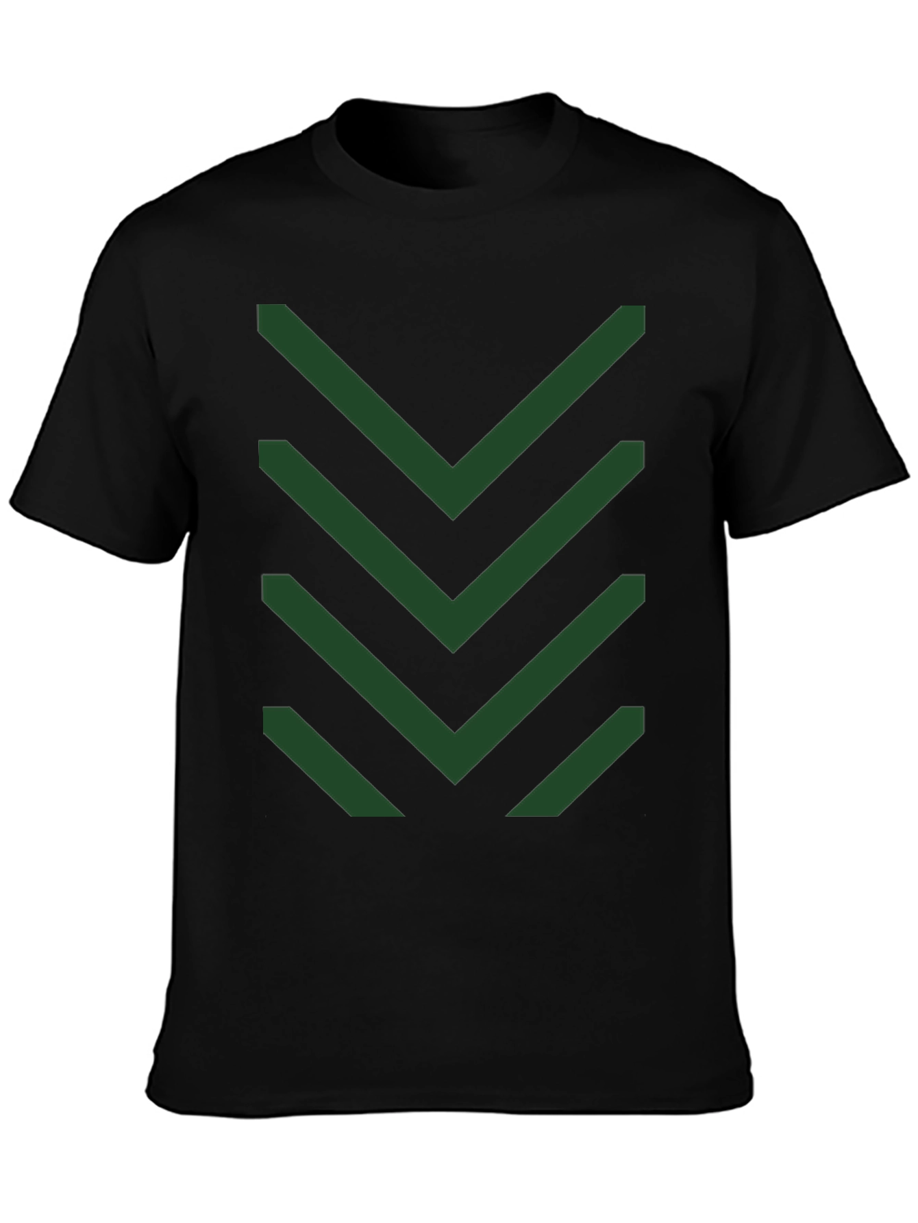 Black Chevron Pattern Tee - Modern Geometric Design view 3