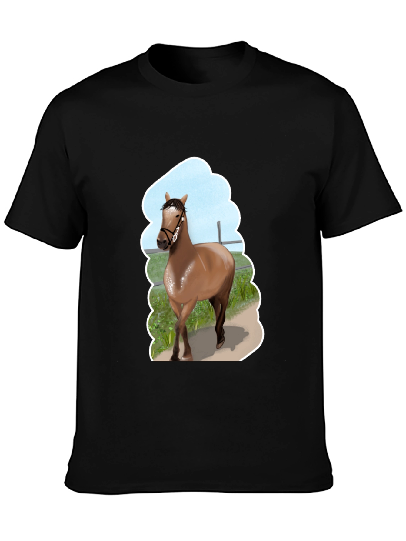 Black Horse Graphic Tee - Stylish Unisex Design view 3