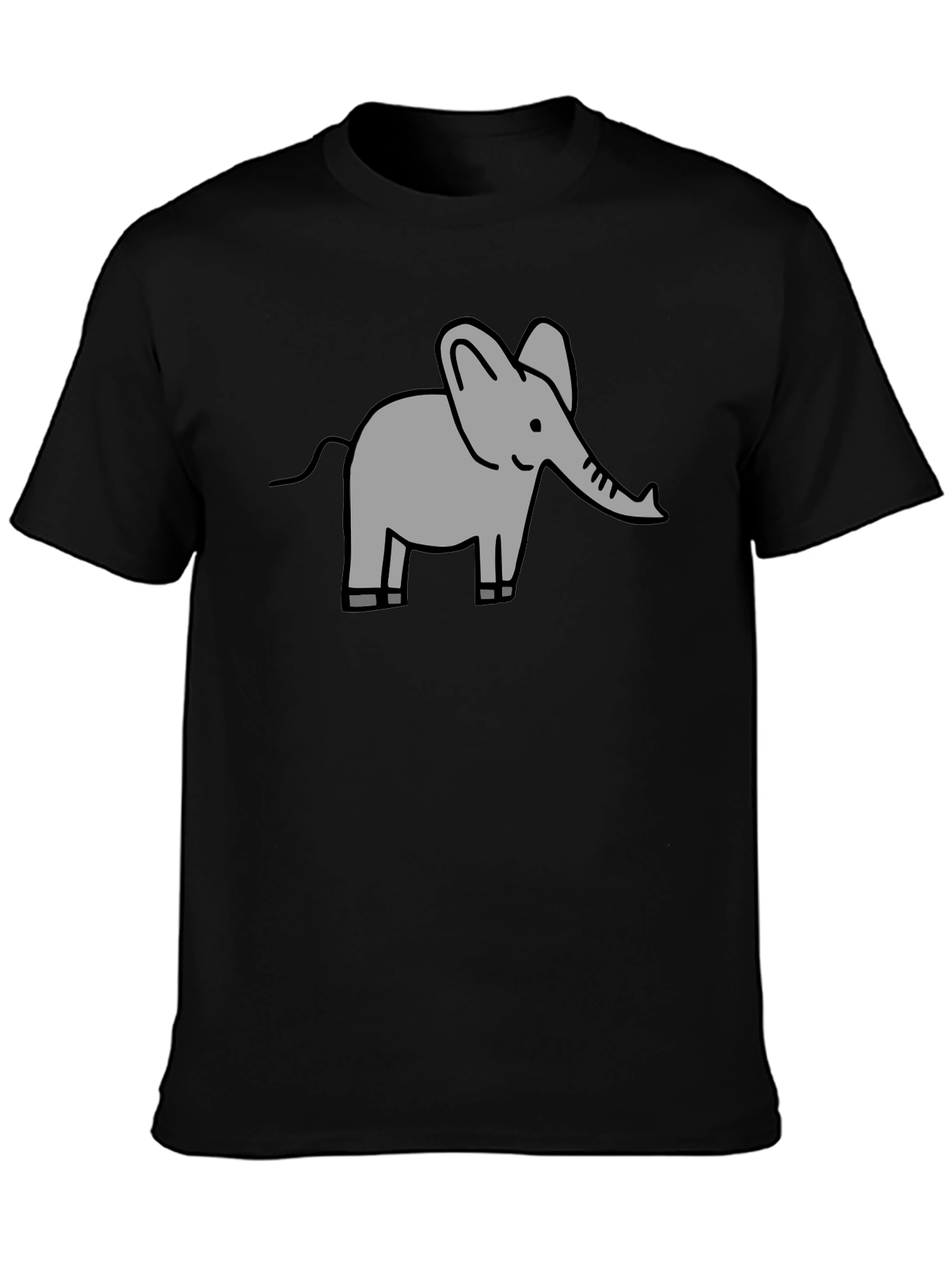 Black Elephant Graphic Tee - Black Cotton Comfort view 3