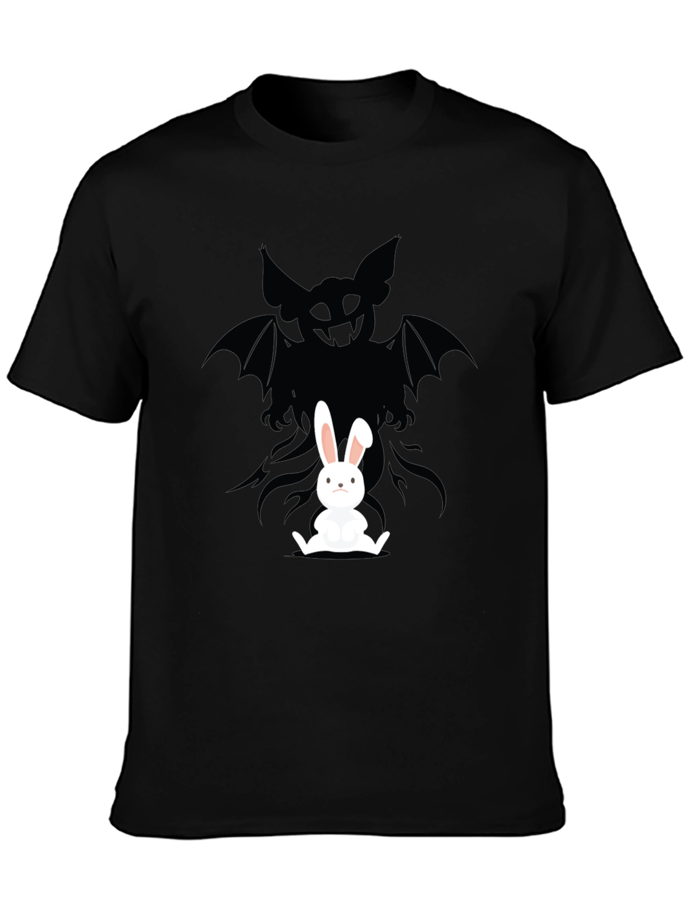 Black Rabbit's Shadow T-Shirt - Dark Humor Design view 3