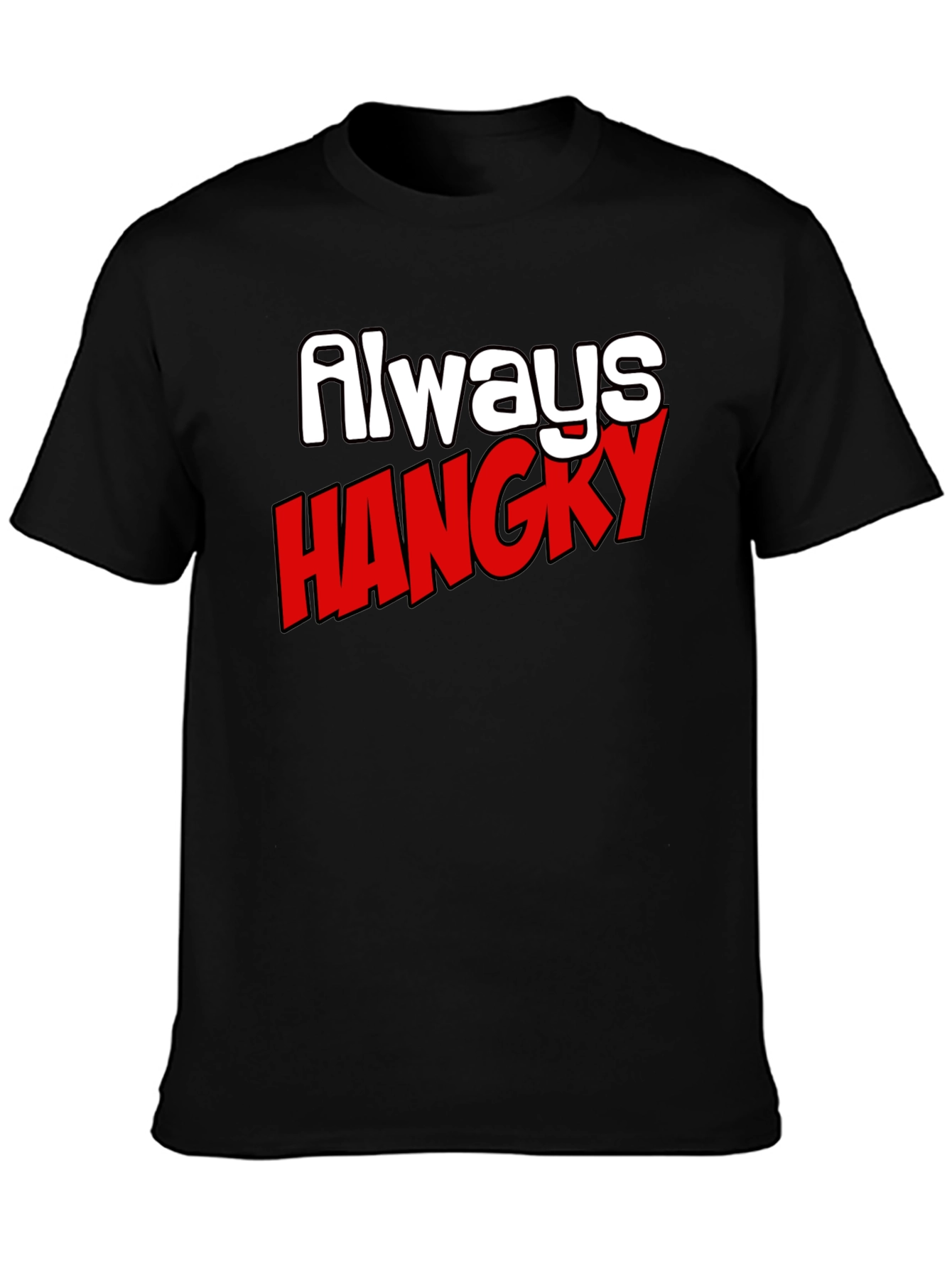 Black Always Hangry Funny Graphic T-Shirt view 3