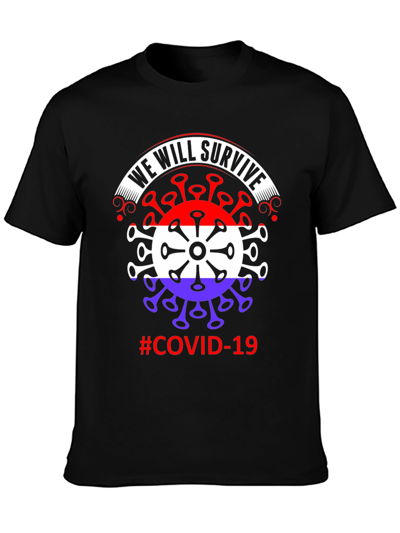 Black We Will Survive COVID-19 Graphic Tee view 3