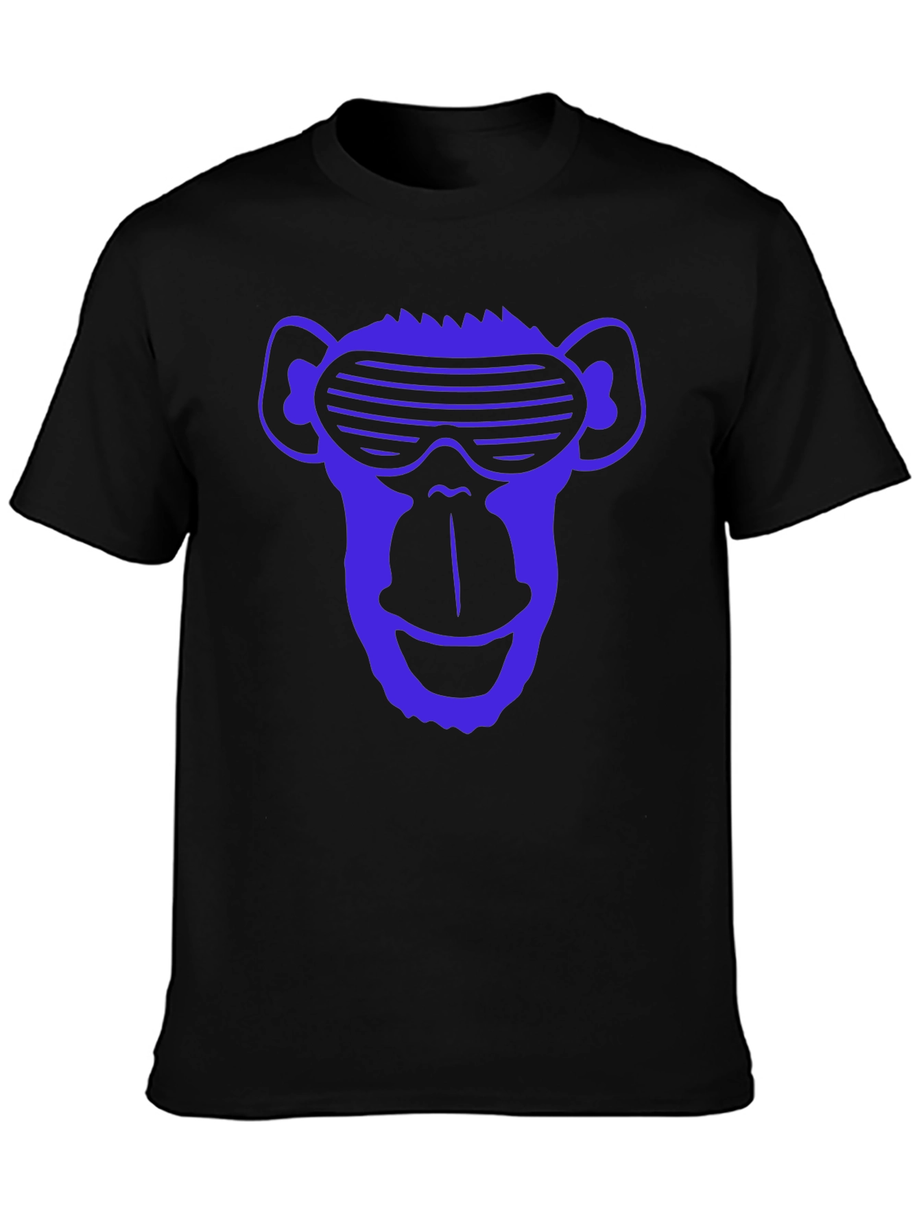 Black Cool Ape Graphic Tee - Black Cotton Blend Shirt view 3