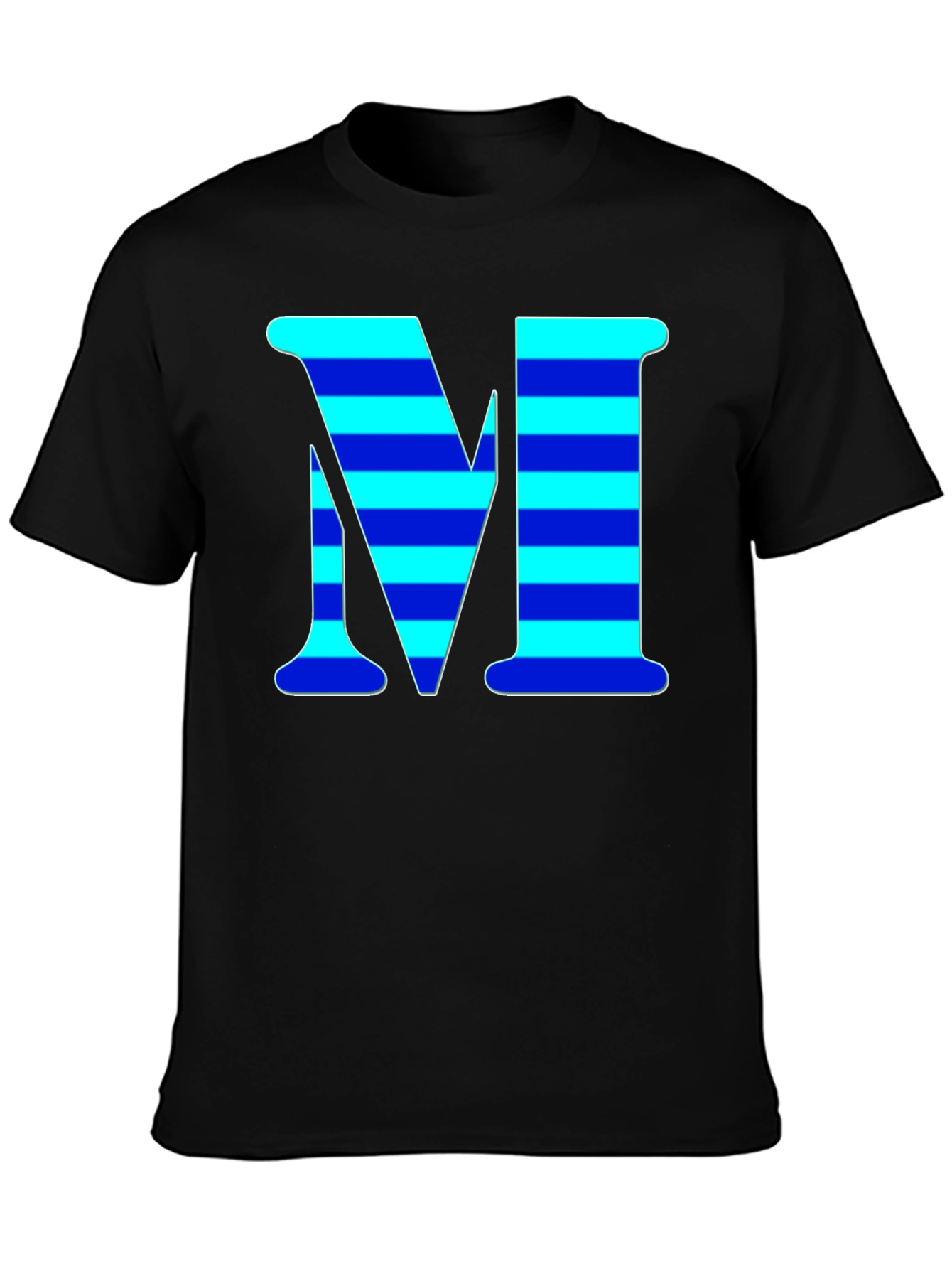 Black Striped "M" Graphic Tee - Cool Casual Style view 3