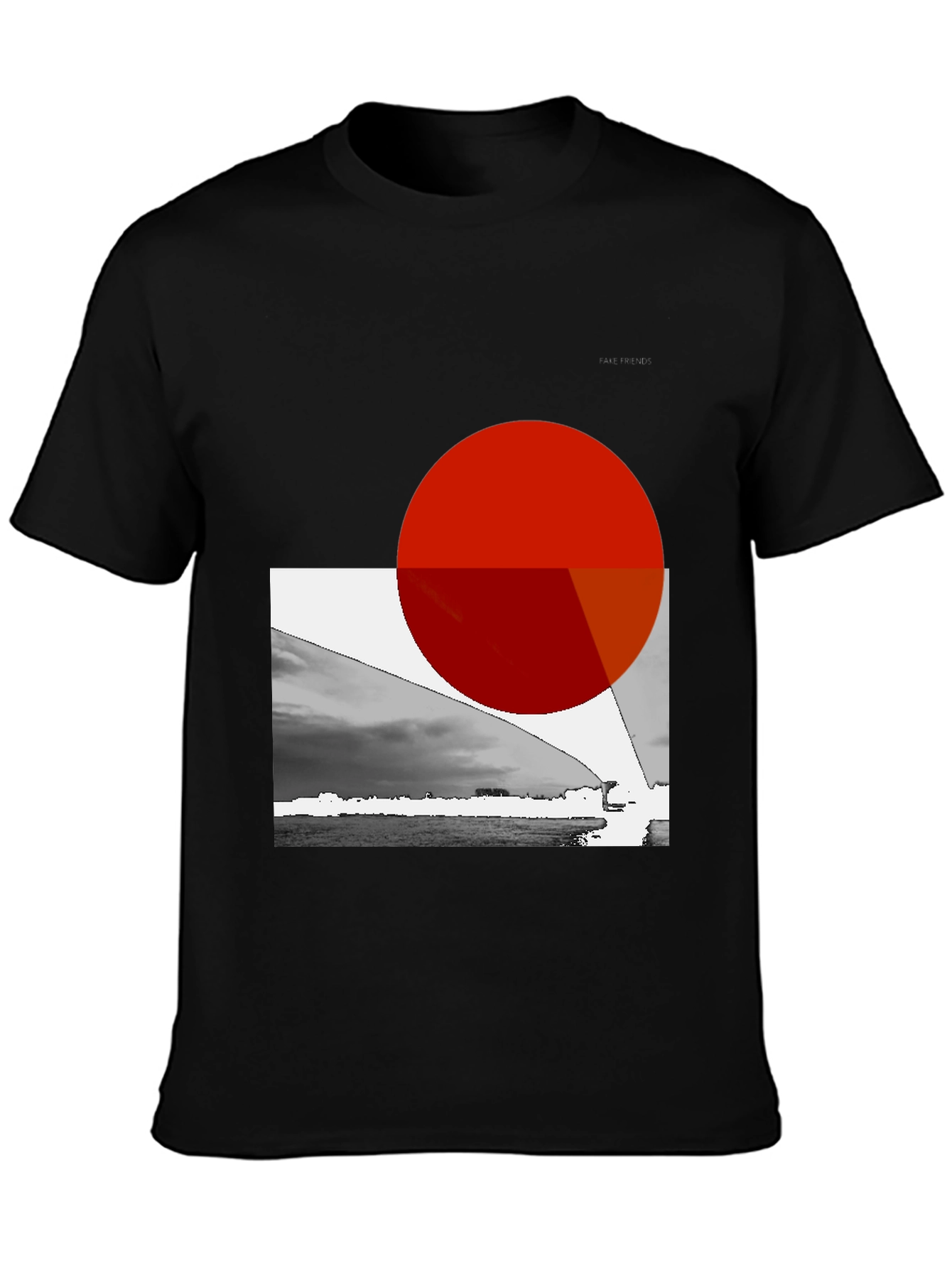 Black Abstract Graphic Print Black T-Shirt view 3