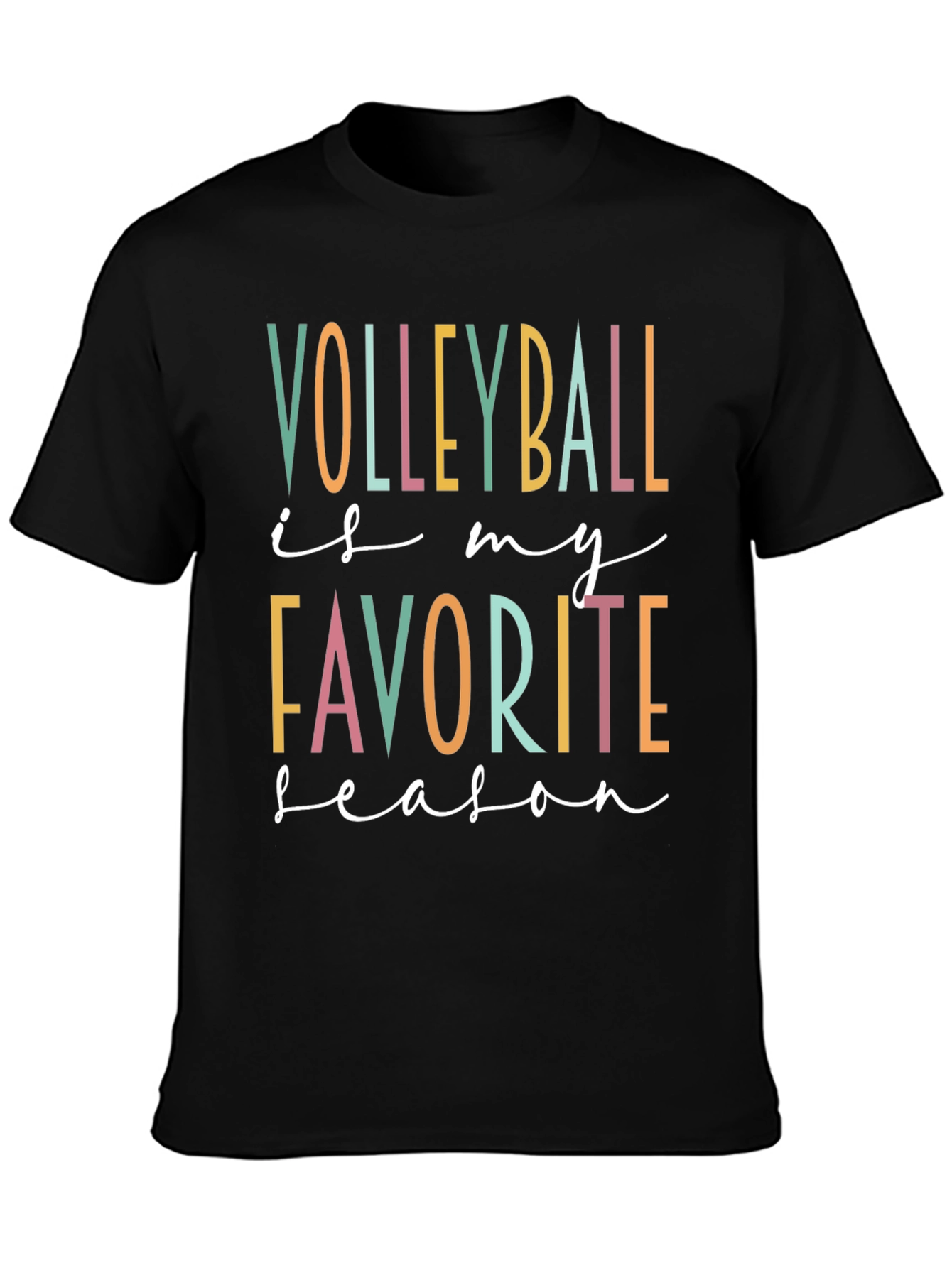 Black Volleyball Is My Favorite Season Graphic Tee view 3