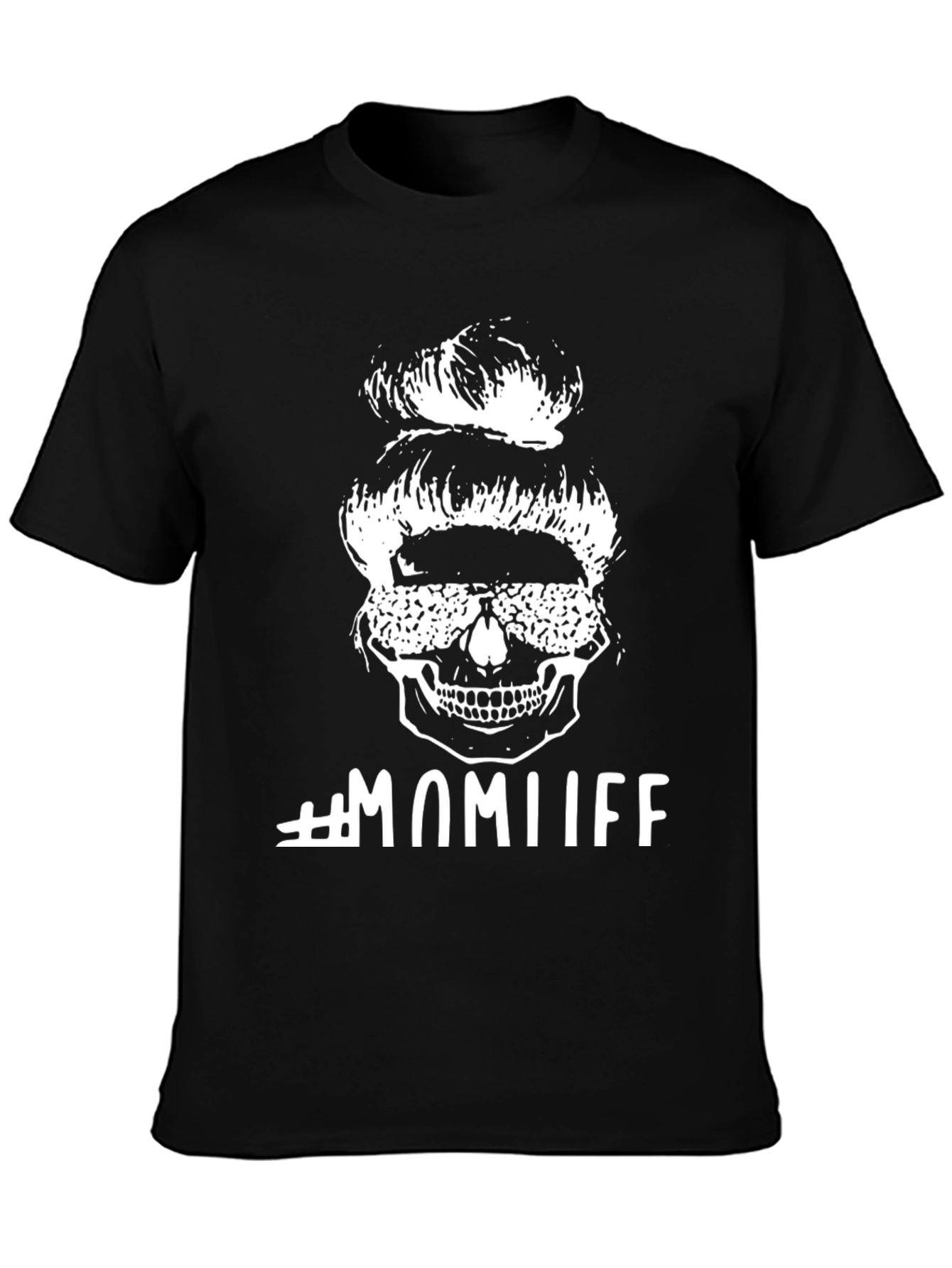 Black Mom Life Skull Graphic T-Shirt view 3