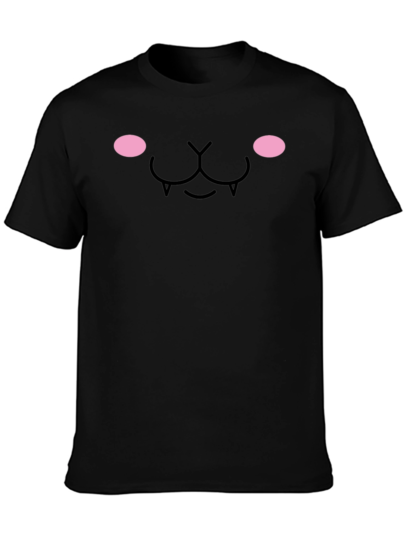 Black Kawaii Vampire Face T-Shirt - Soft & Stylish view 3