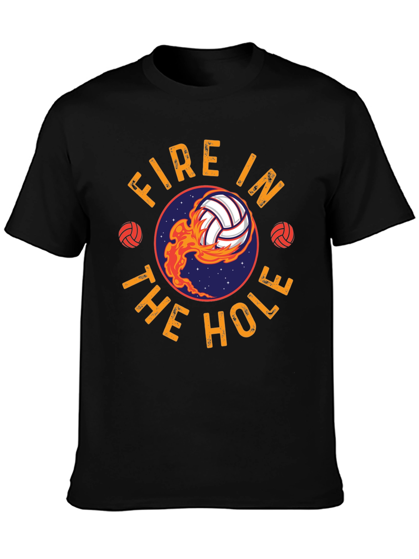Black Fire In The Hole Volleyball T-Shirt - Black view 3