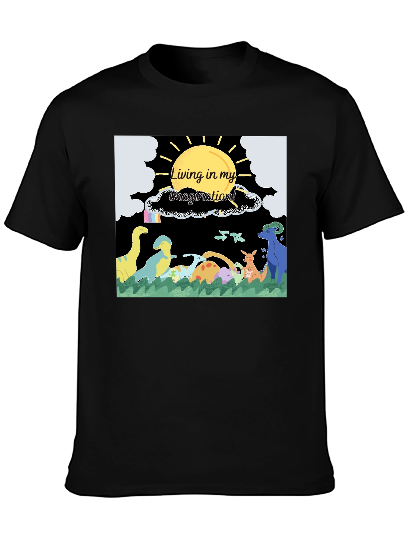Black Living in My Imagination T-Shirt view 3
