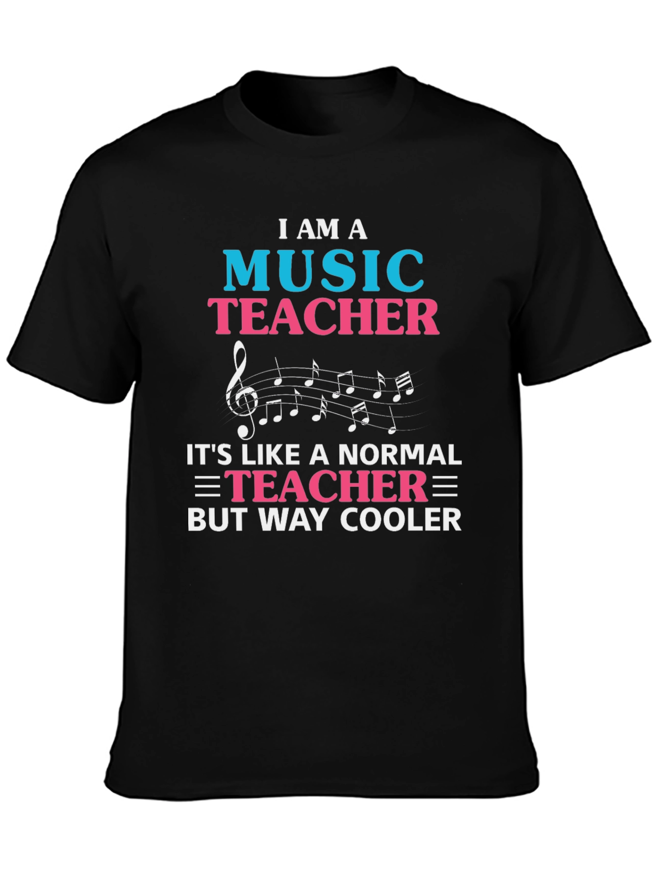 Black Music Teacher T-Shirt - Way Cooler Tee view 3