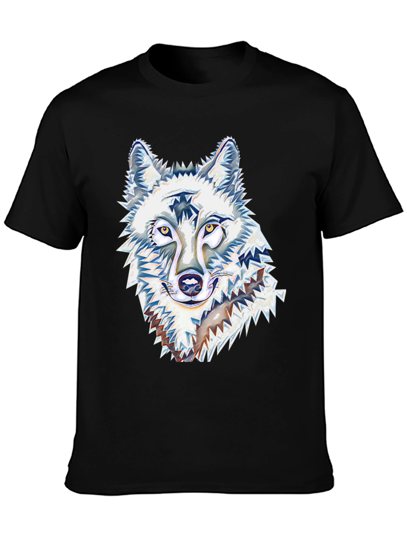 Black Wolf Graphic Tee - Black Cotton Blend view 3