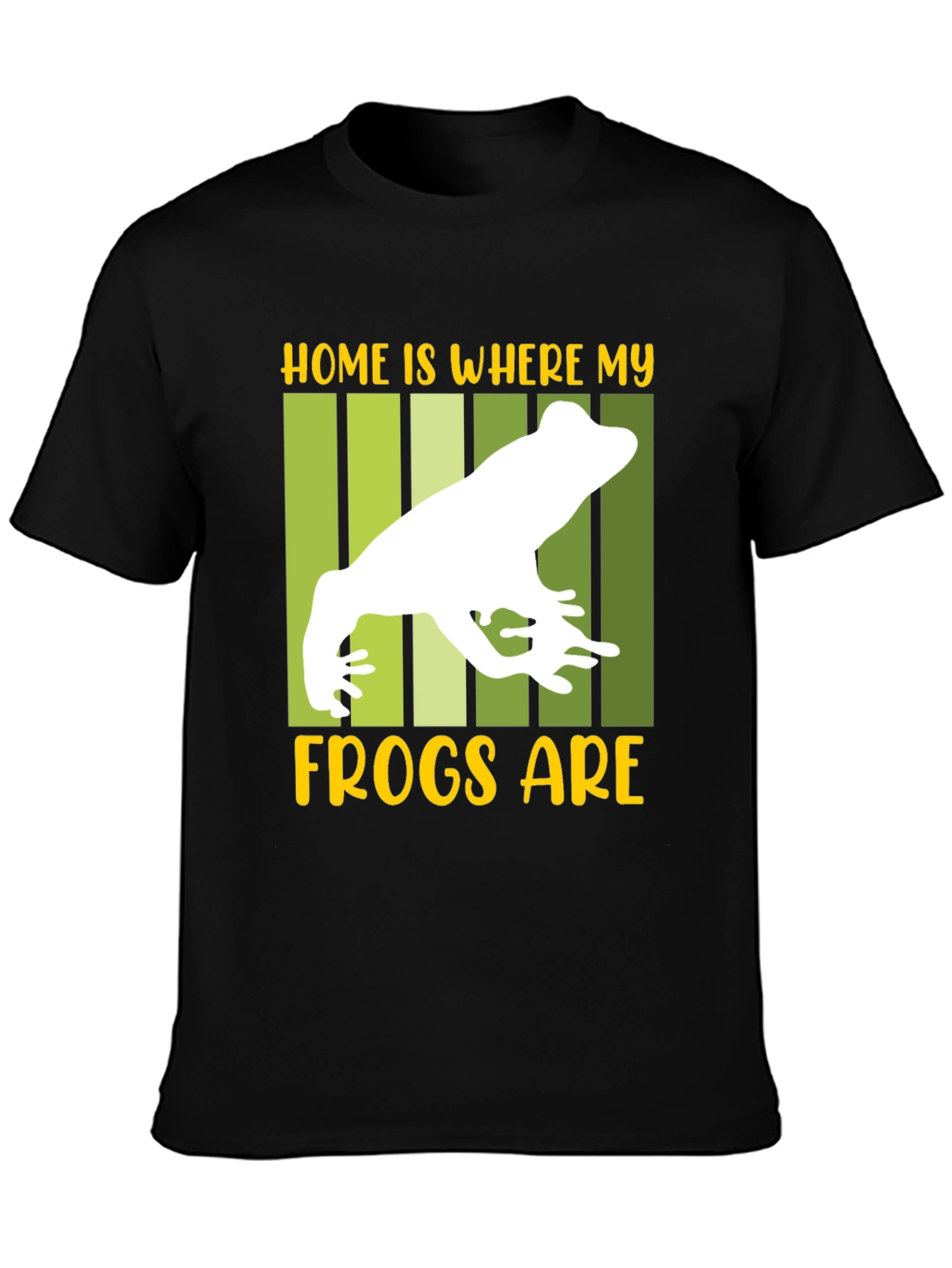 Black Home is Where My Frogs Are T-Shirt view 3