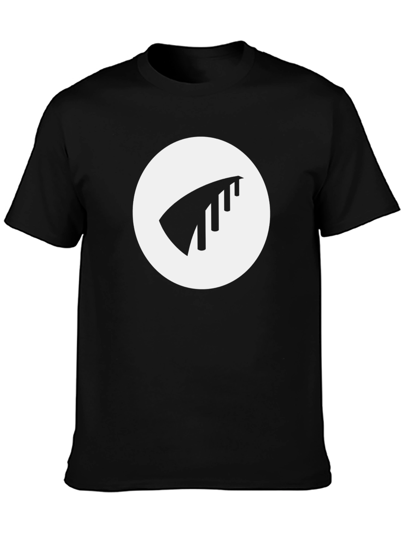 Black Modern Black T-Shirt with Abstract Logo view 3