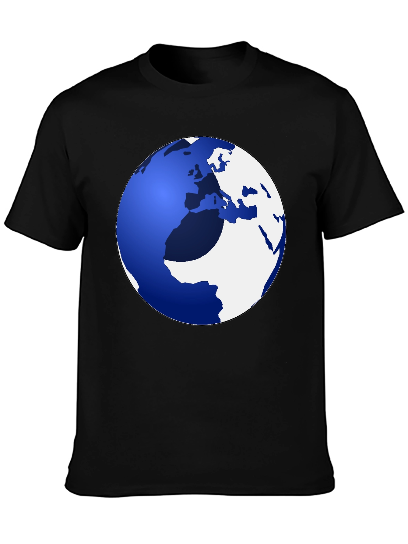Black Globe Graphic Tee - Earth Design Casual Shirt view 3