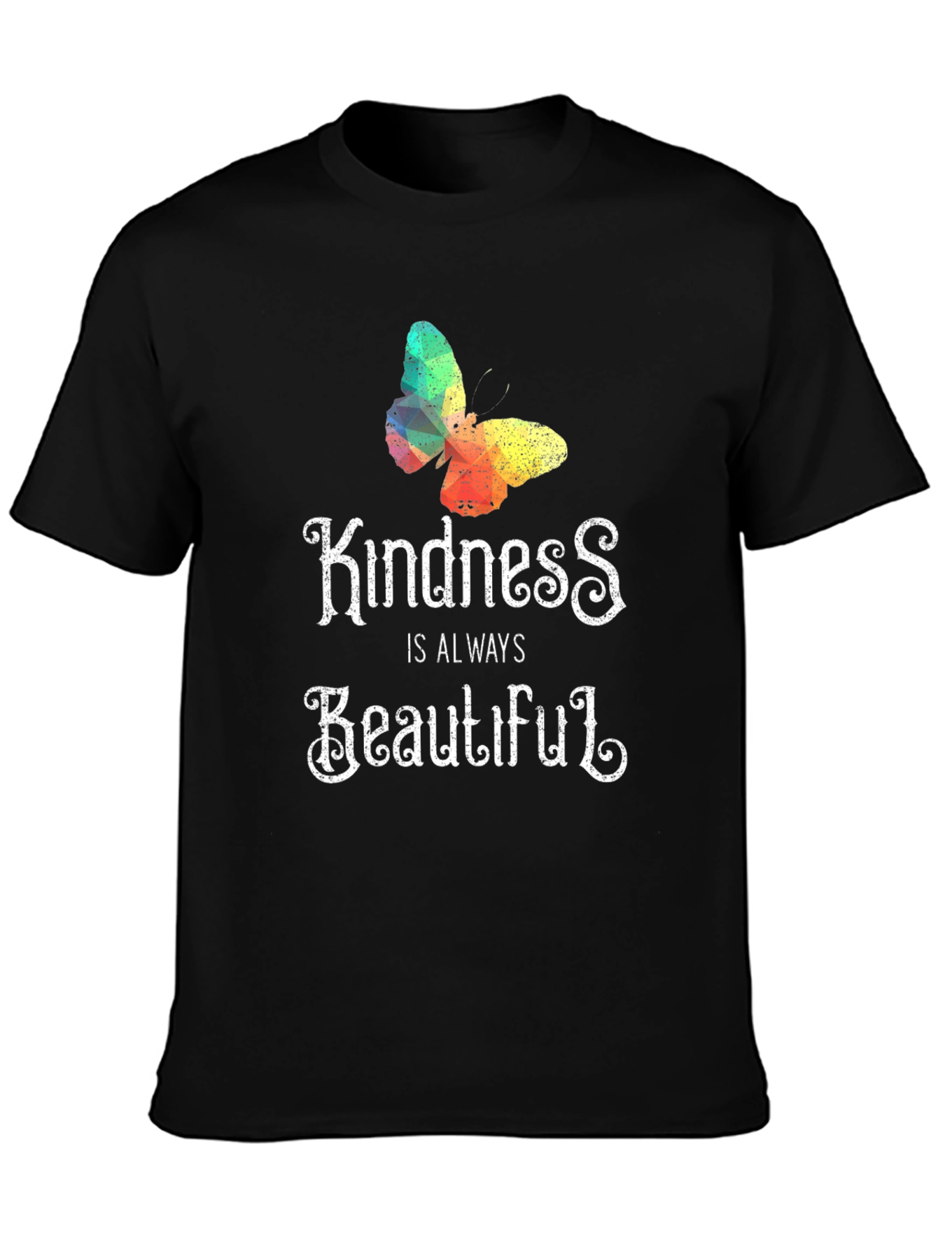 Black Kindness Butterfly T-Shirt - Always Beautiful view 3