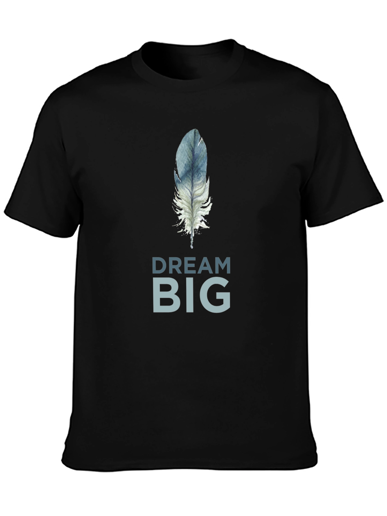 Black Dream Big Feather Graphic T-Shirt - Soft Cotton Tee view 3