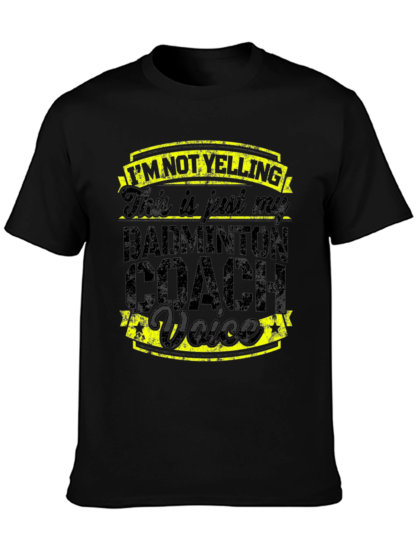 Black Badminton Coach Voice T-Shirt view 3