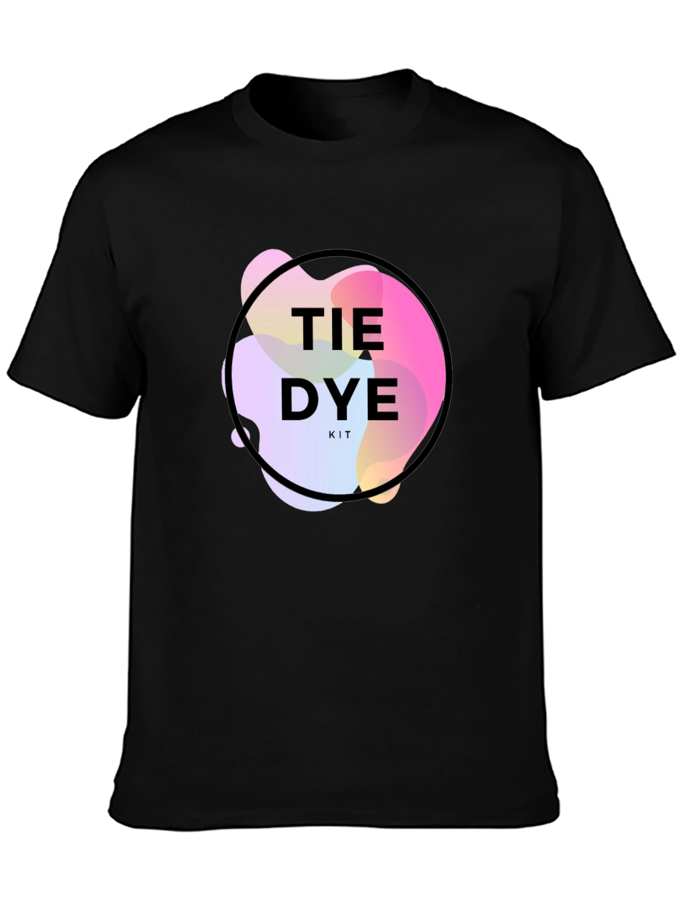 Black Tie Dye Kit Graphic Black T-Shirt view 3