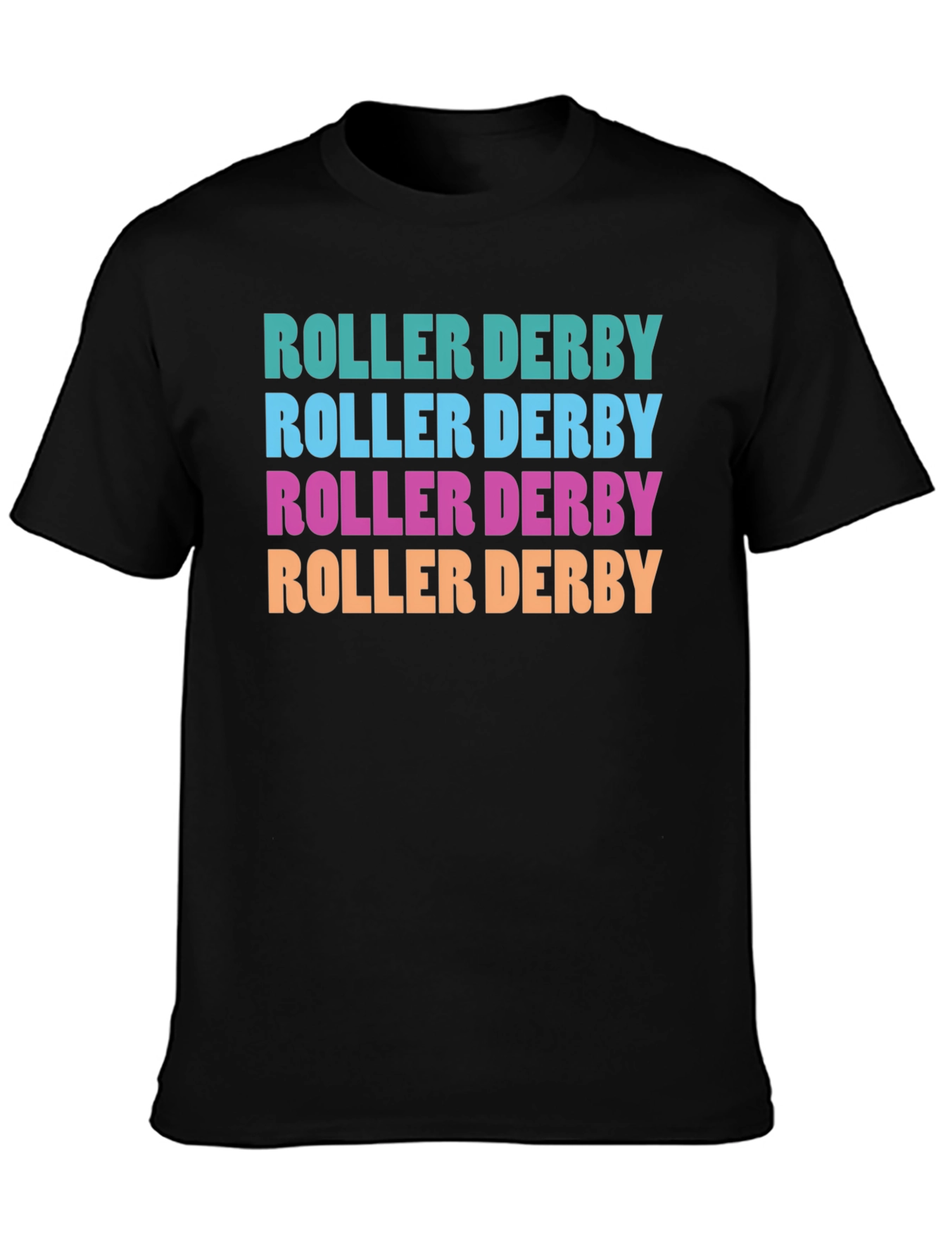 Black Roller Derby T-Shirt - Retro Design view 3