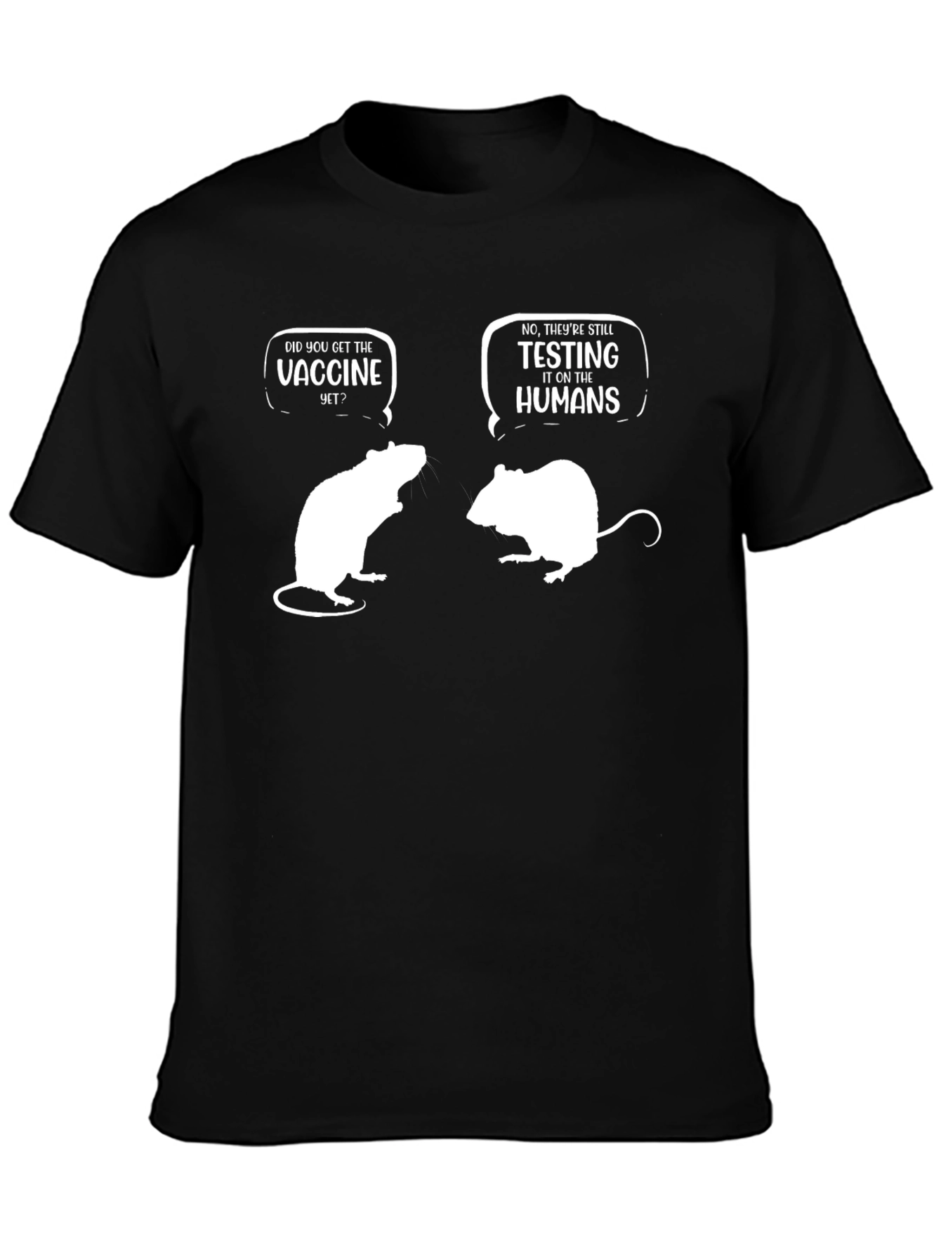 Black Vaccine Humor T-Shirt view 3
