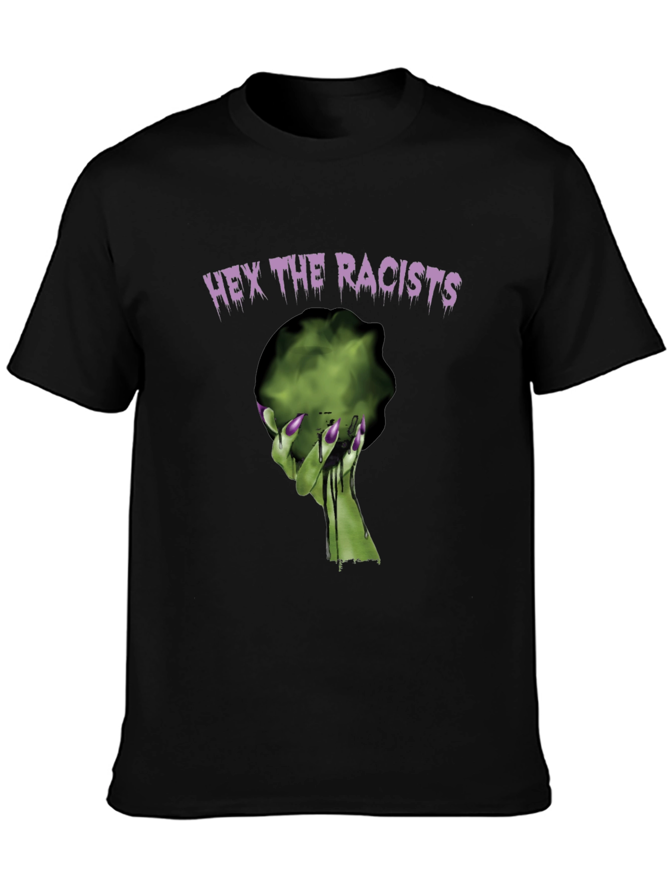 Black Hex the Racists Graphic T-Shirt view 3