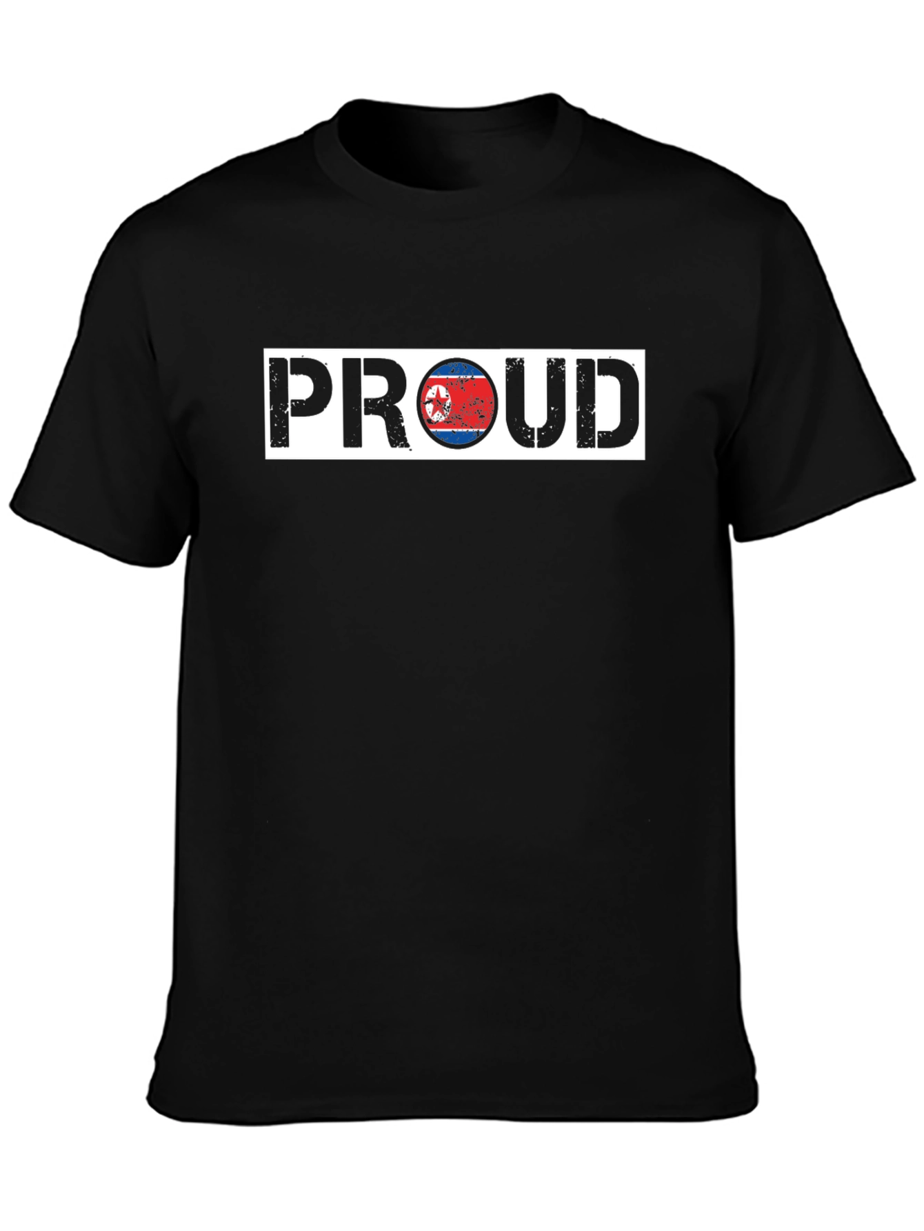 Black Proud North Korea Flag Graphic T-Shirt view 3