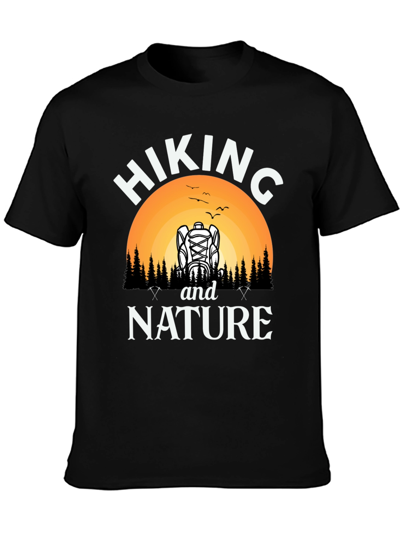 Hiking and Nature Black Graphic T-Shirt - 3