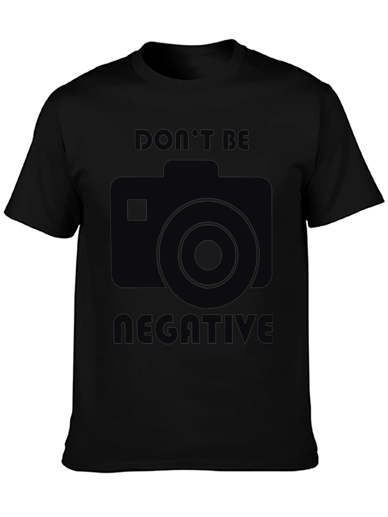 Black Don't Be Negative Camera Graphic T-Shirt view 3