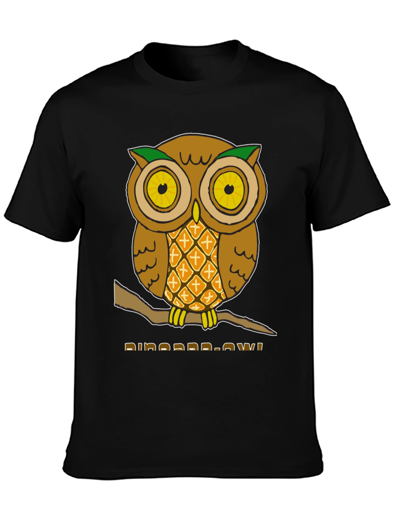 Black Pineapple Owl Graphic T-Shirt - Unique Design! view 3