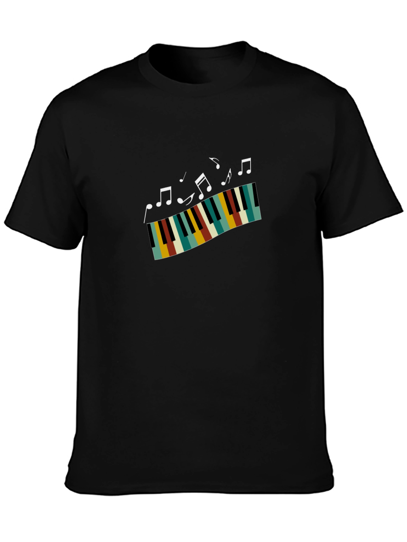 Black Musical Keys Graphic T-Shirt view 3