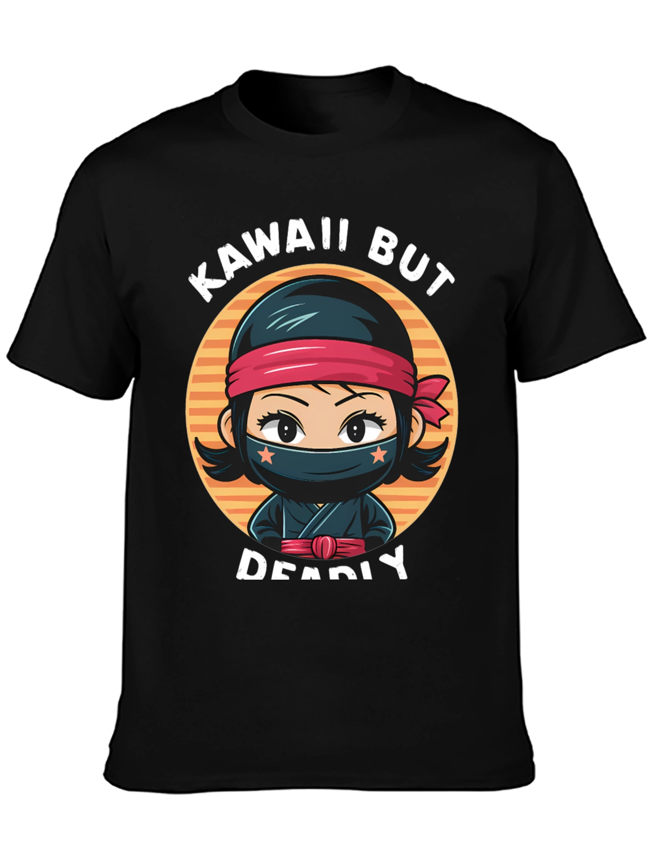 Black Kawaii But Deadly Ninja T-Shirt view 3