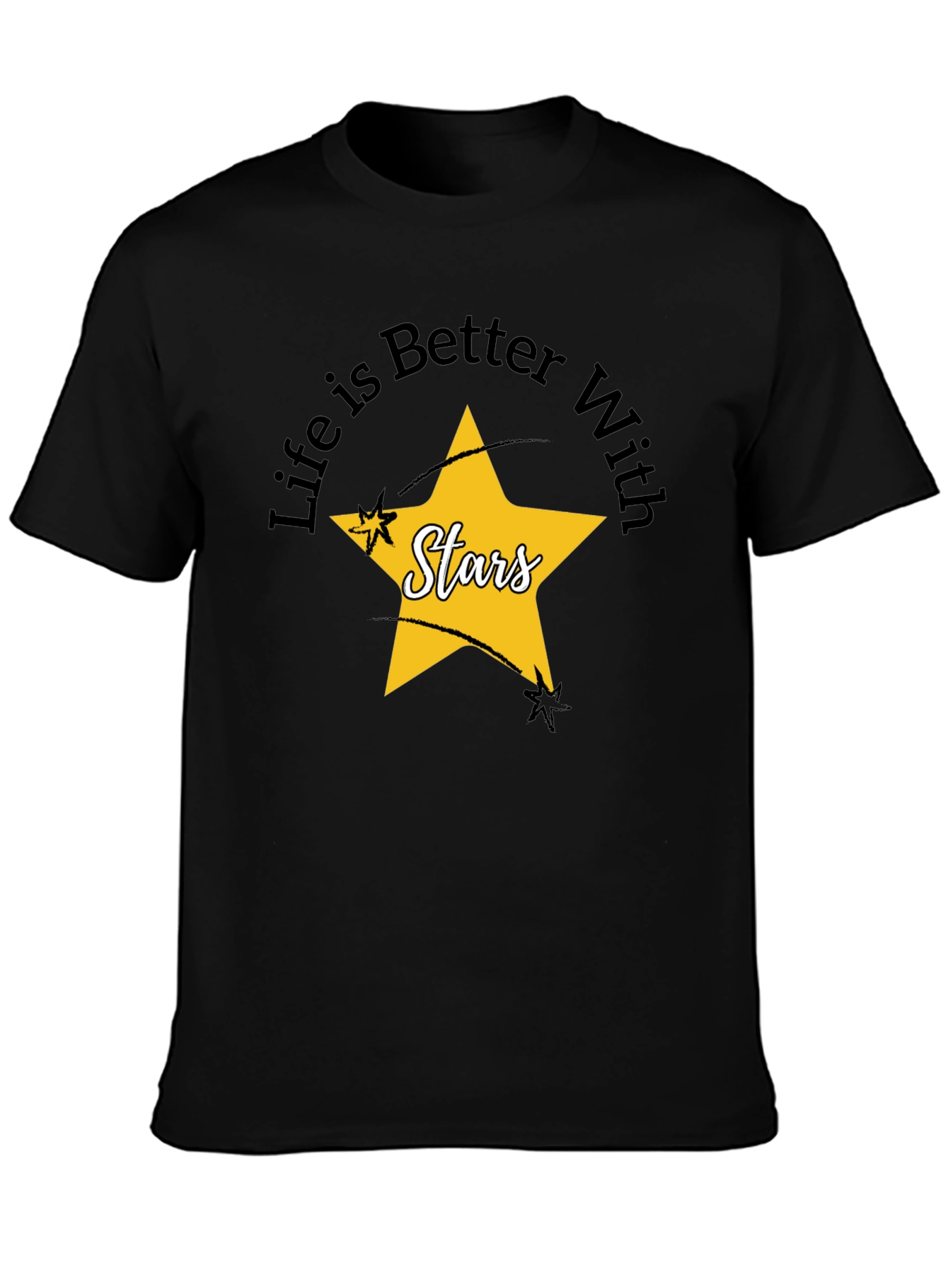 Black Life is Better With Stars Graphic Tee view 3