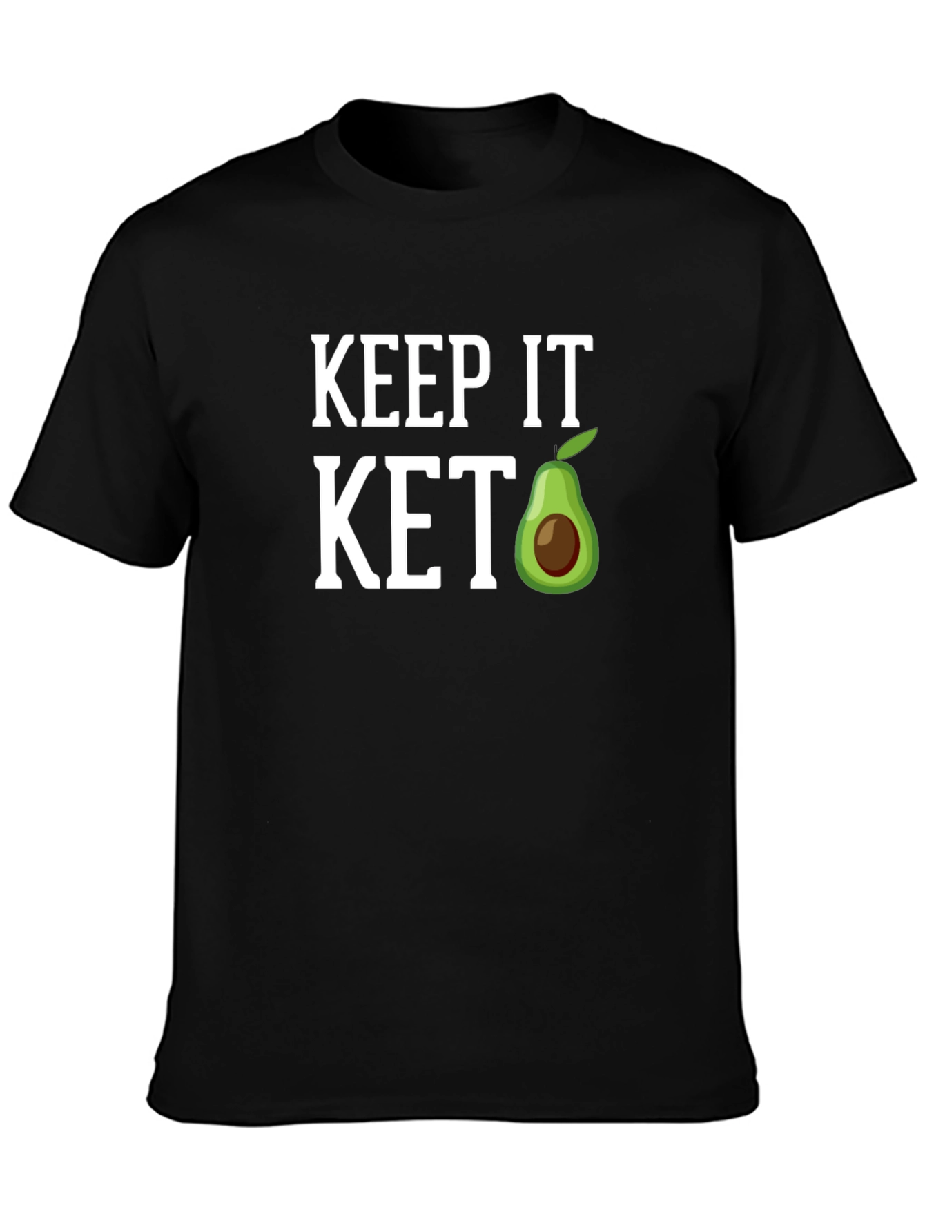Black Keep It Keto T-Shirt, Avocado Graphic Tee view 3