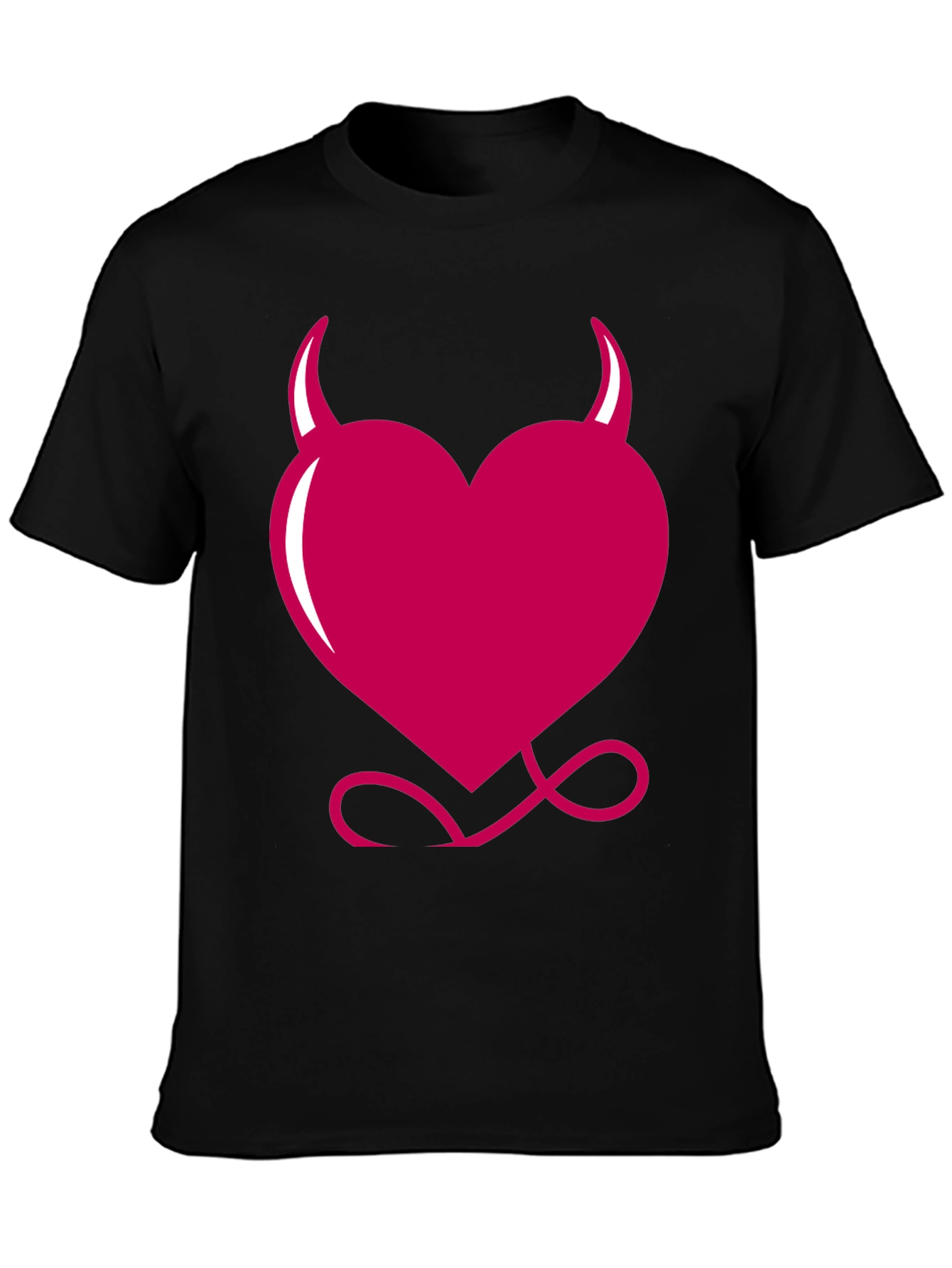 Black Devil Heart Graphic Tee - Black view 3
