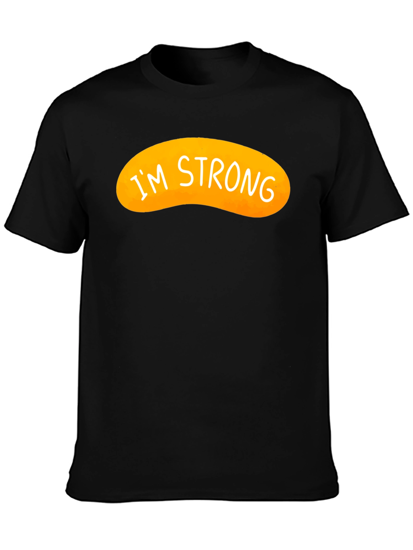Black I'm Strong Graphic Tee - Black Cotton Blend view 3