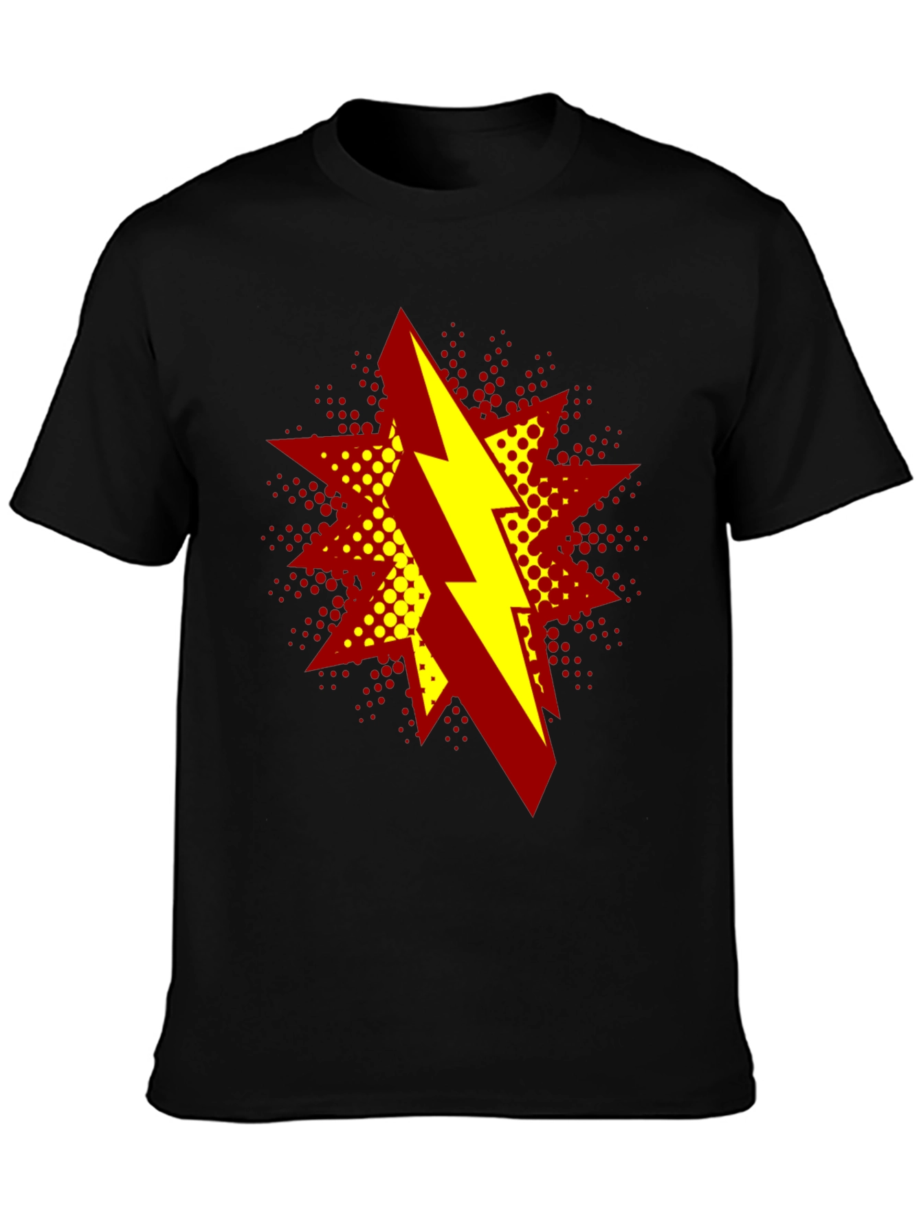 Black Bold Lightning Bolt Graphic T-Shirt view 3