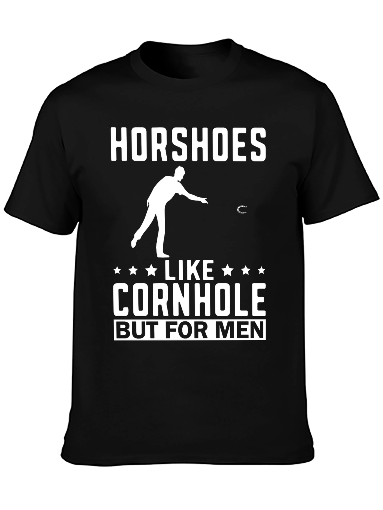 Black Horseshoes Like Cornhole But For Men T-Shirt view 3