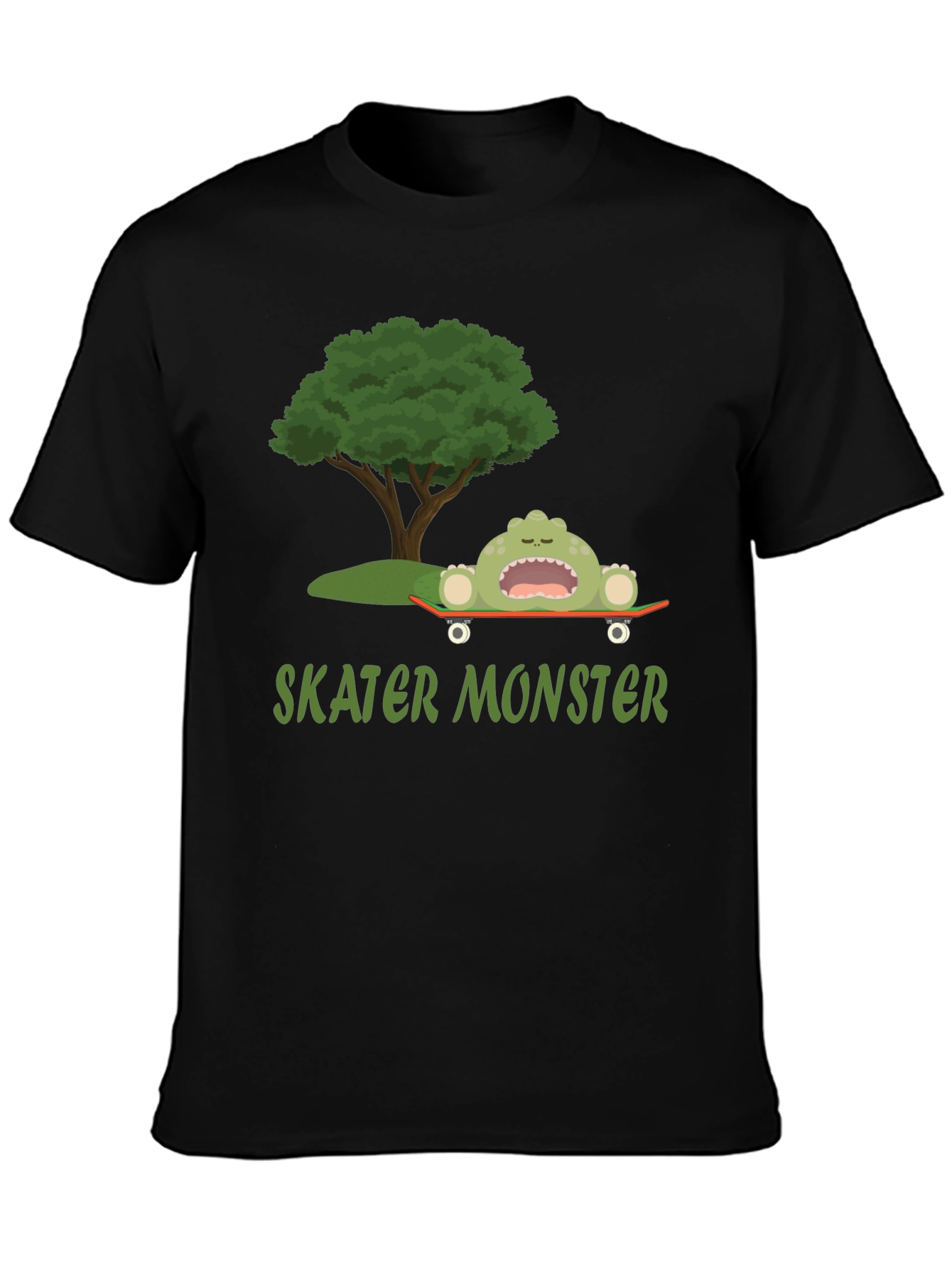 Black Skater Monster Graphic T-Shirt - Fun and Unique Design view 3