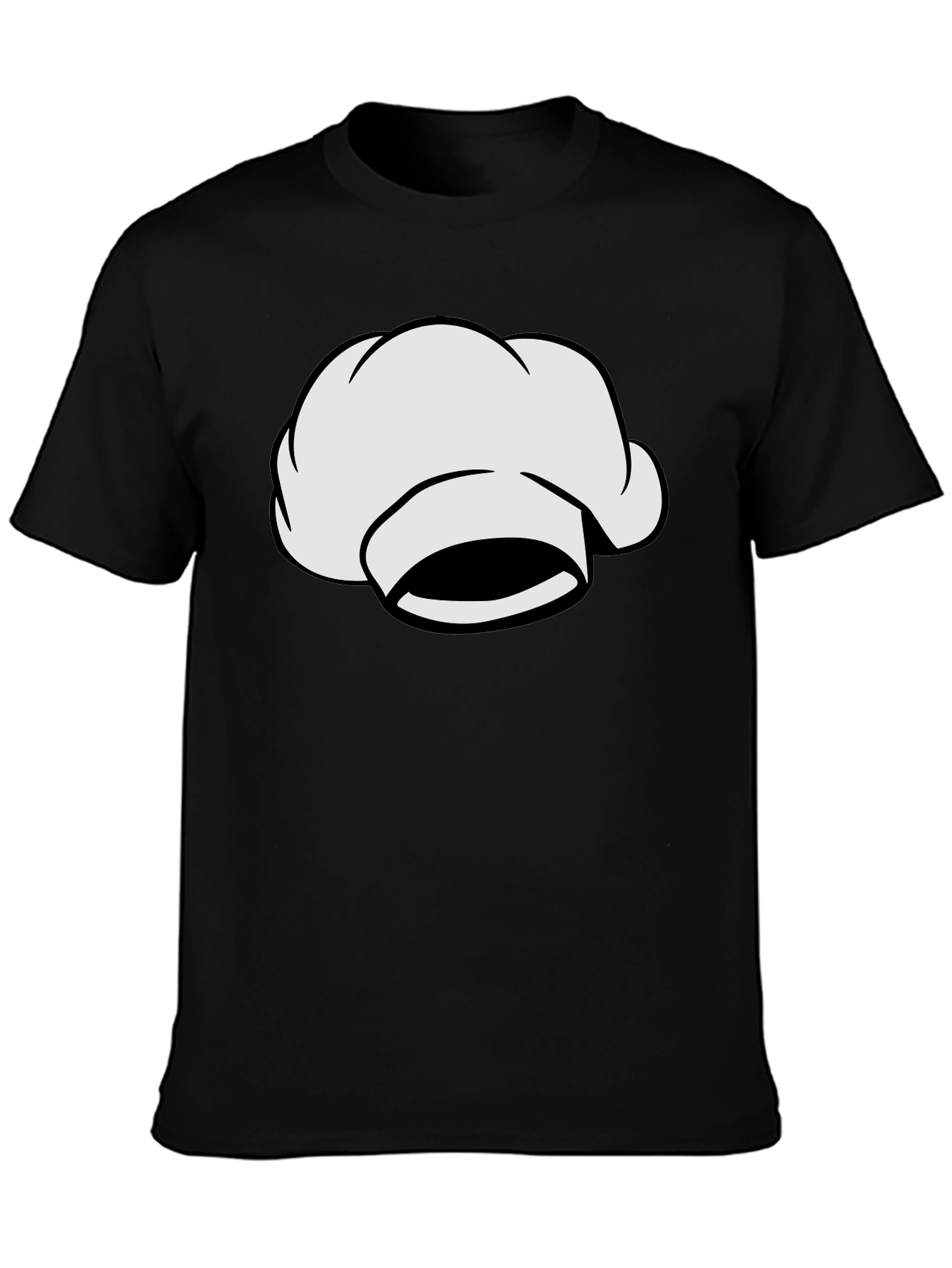 Black Chef Hat Graphic Tee - Black Cotton T-Shirt view 3