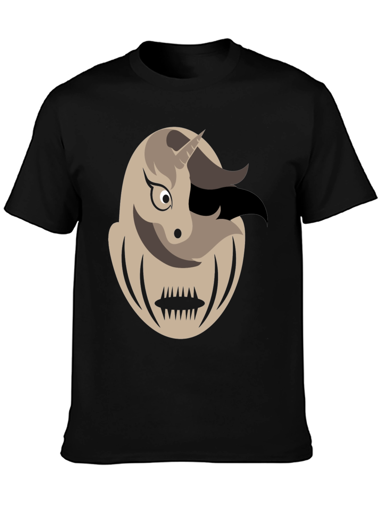 Black Unicorn Monster Graphic Tee - Men's Black T-Shirt view 3