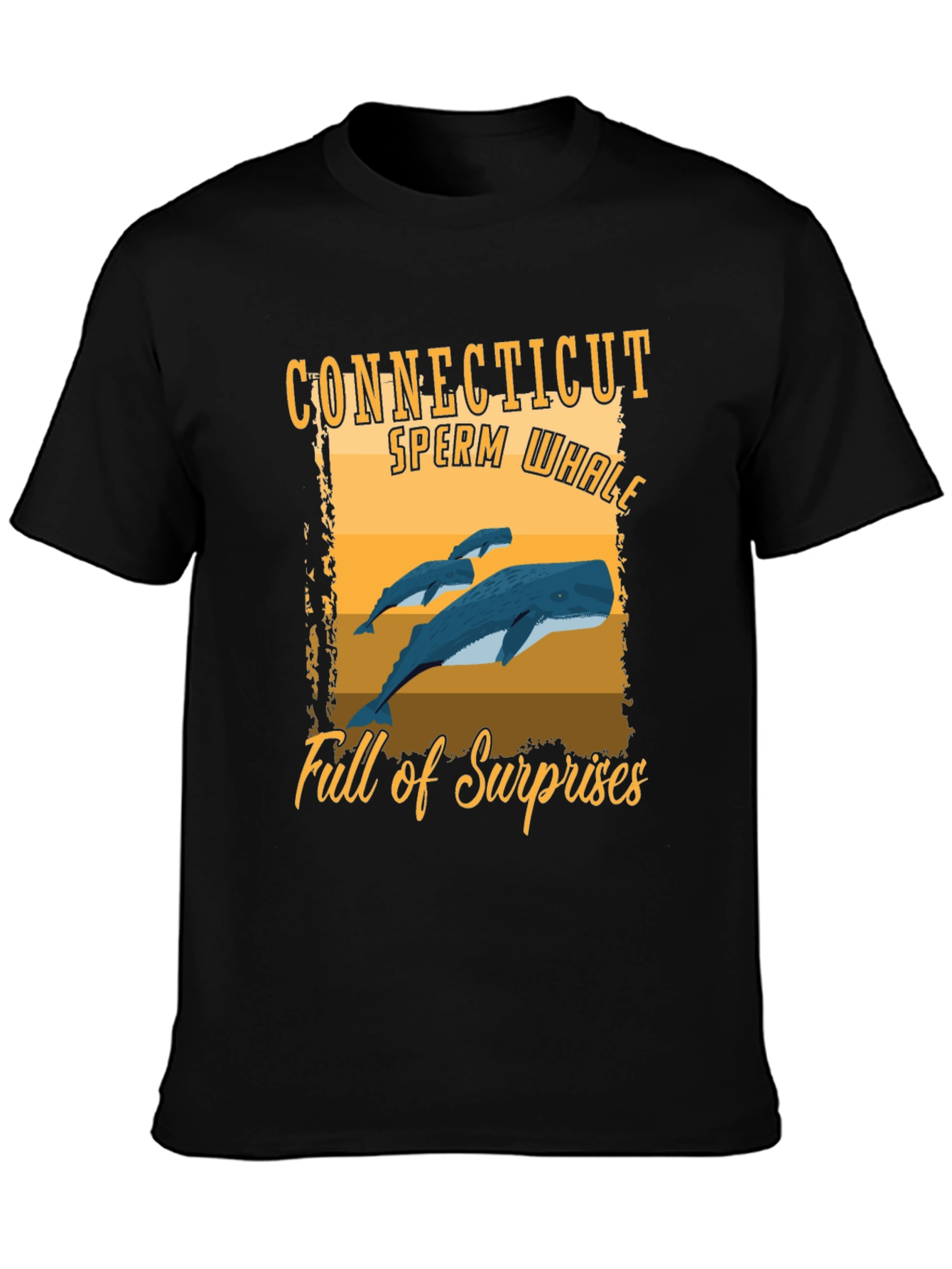 Black Connecticut Sperm Whale T-Shirt: Full of Surprises  view 3