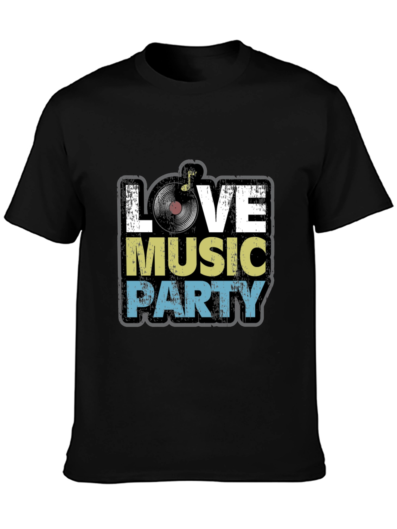 Black Love Music Party T-Shirt - Retro Style view 3