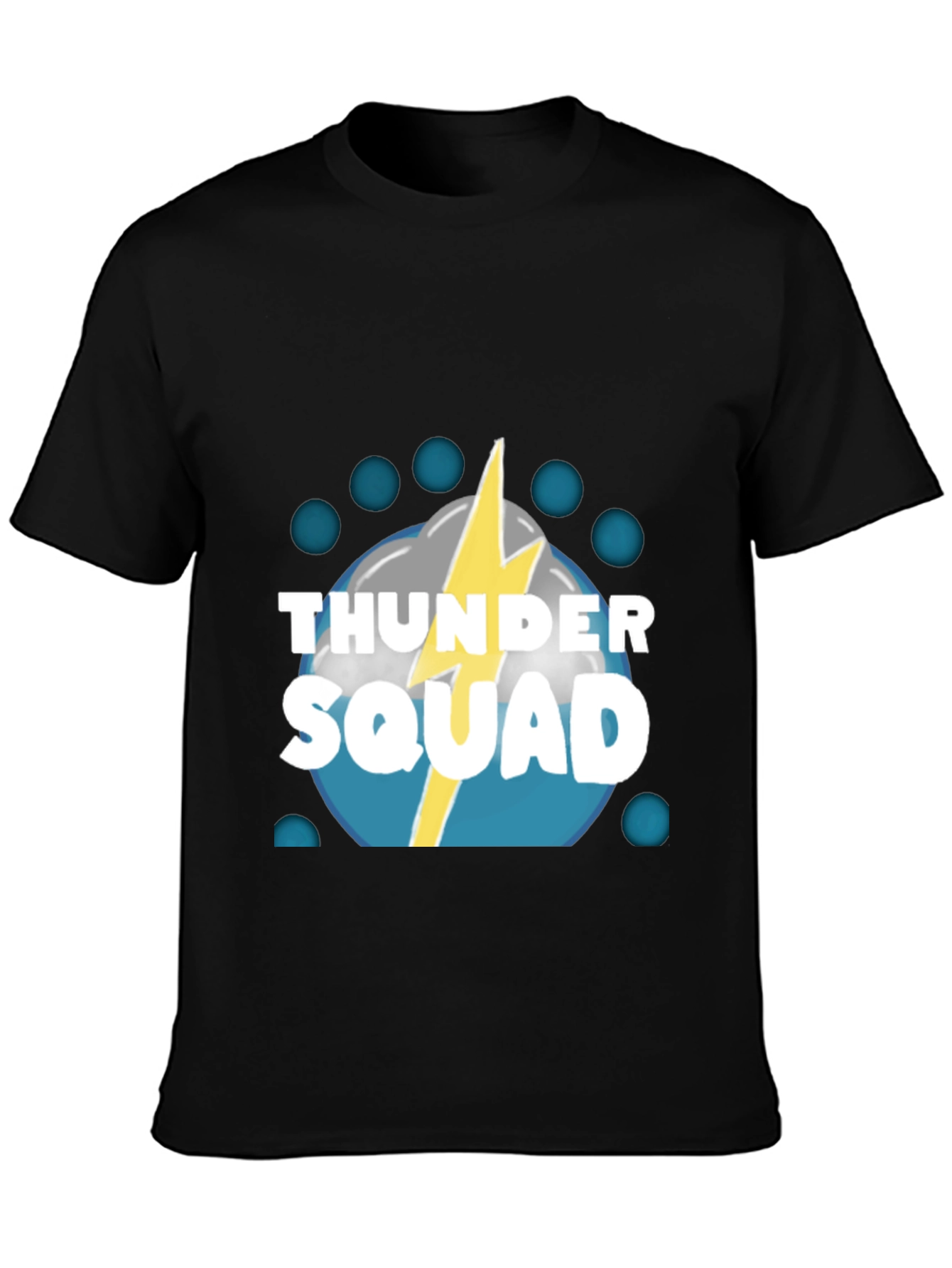 Black Thunder Squad Graphic Tee - Black Crew Neck T-Shirt view 3