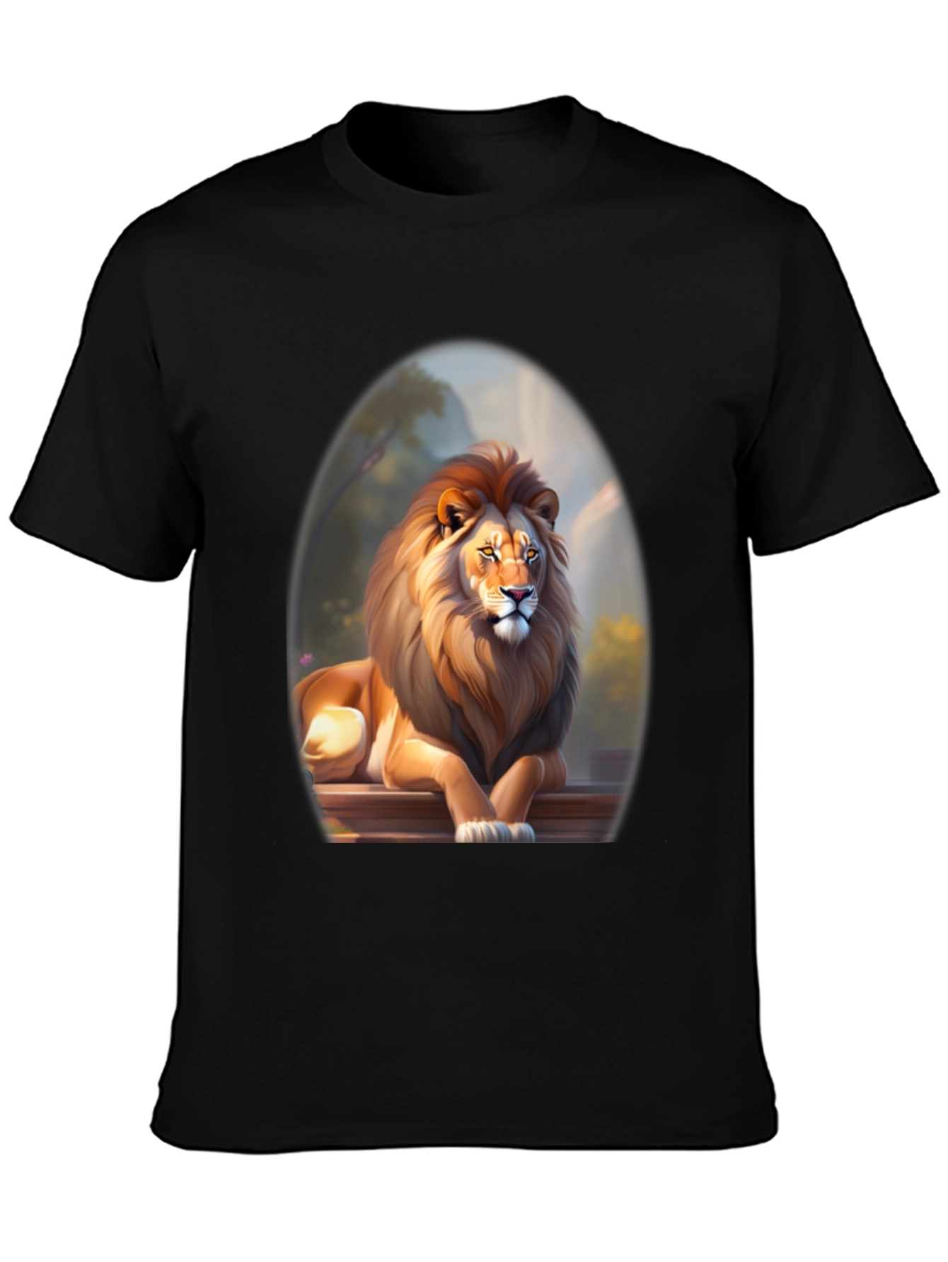 Black Lion Graphic Tee - Bold Black T-Shirt view 3